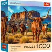 Red Longhorns 1000 Piece Puzzle