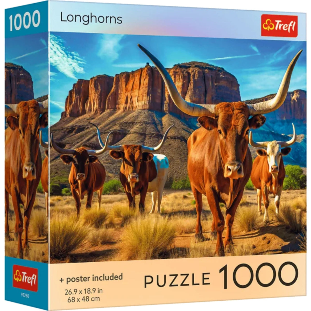 Red Longhorns 1000 Piece Puzzle