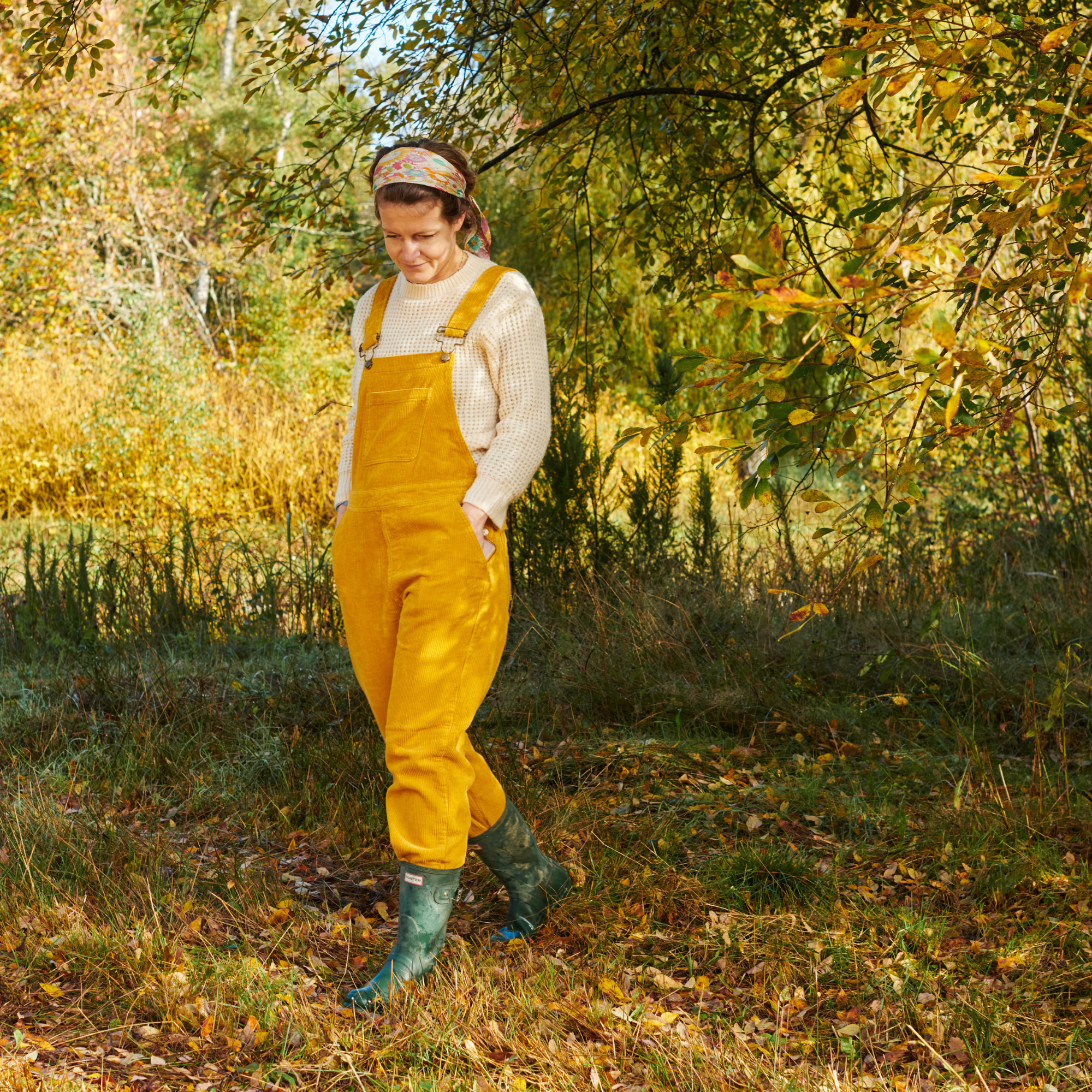 Adult Ochre Chunky Cord Dungarees