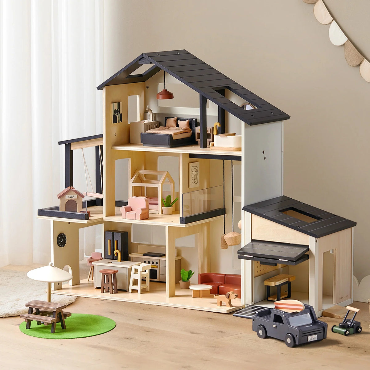 ® Sweetwood Edge Dollhouse & Wooden Dollhouse Garage