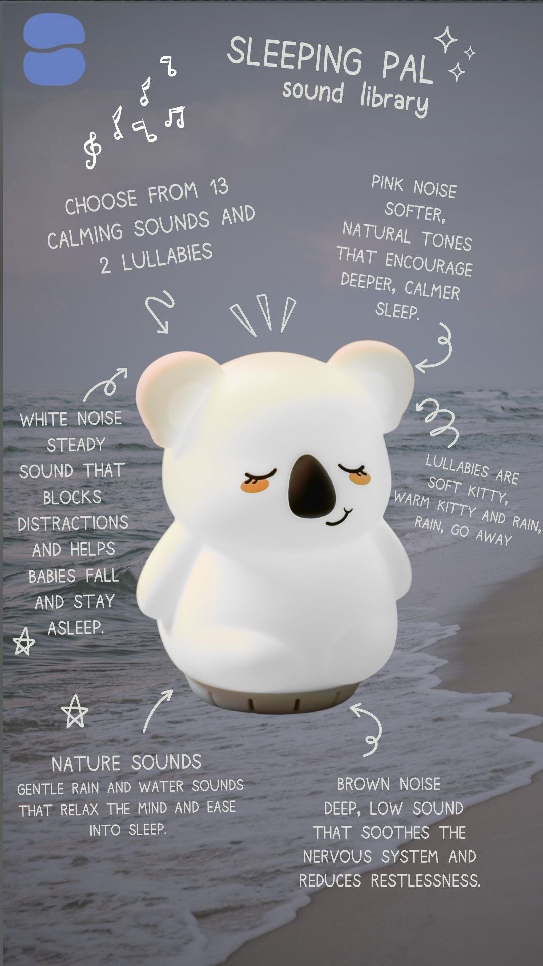 Night Light Sound Machine - 'kyle' The Koala