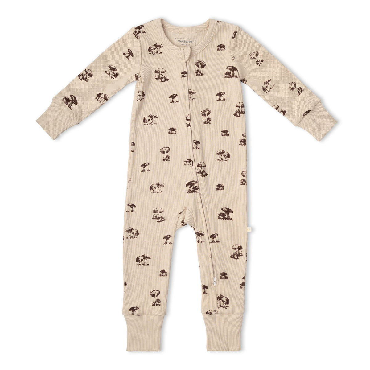 Organic 2-way Zip Romper - Mushroom