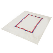 Embroidered Pillowcase - Blue & Red Trains