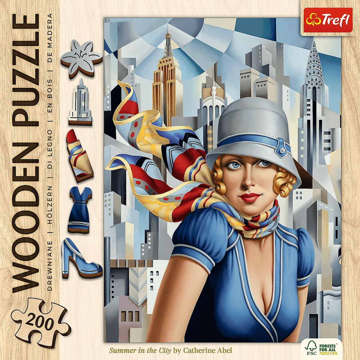 Wood Summer In The City - Catherine Abel Wooden Puzzle 200 Piece