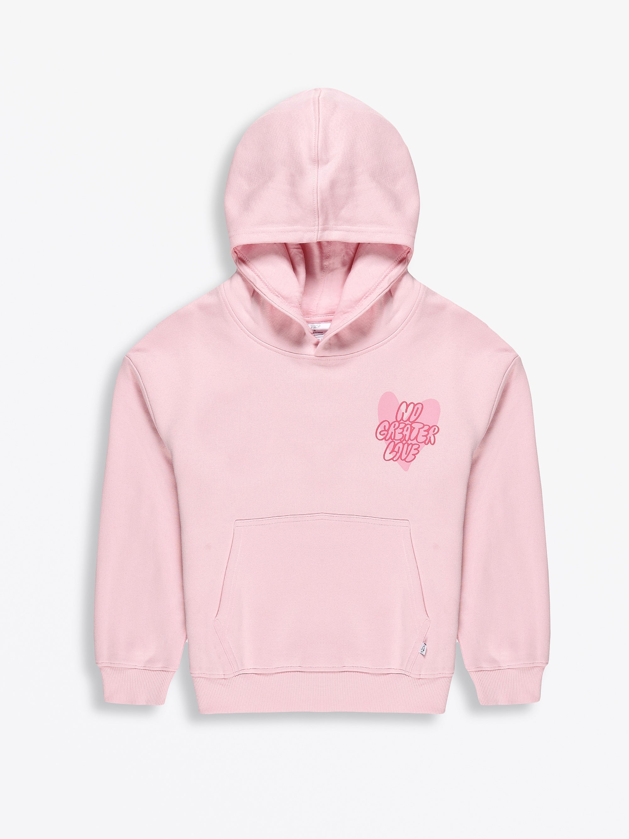 No Greater Love Pink Cotton Fleece Hoodie