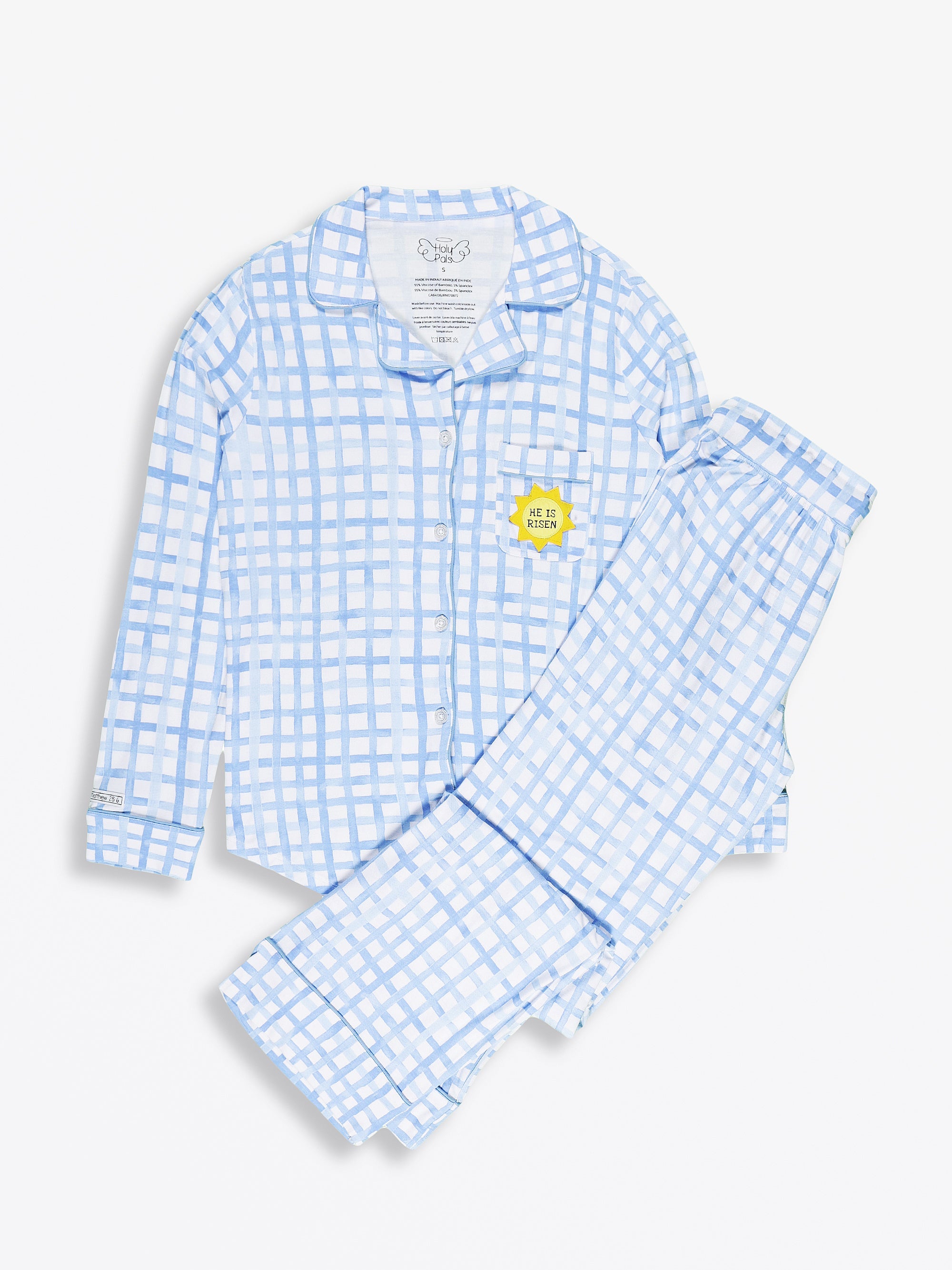 The Risen Son Womens Pj Notch Collar Set Bamboo