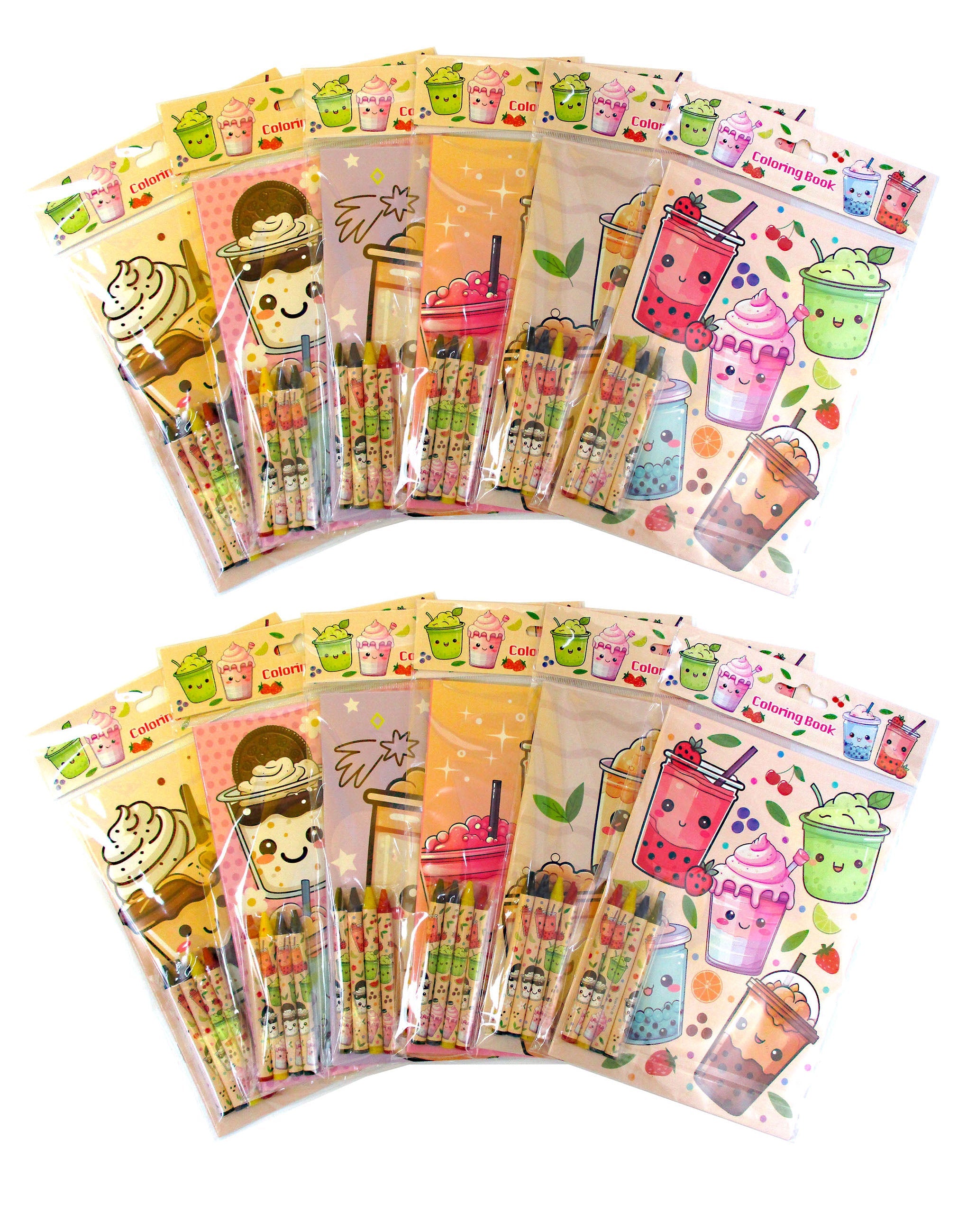 Boba Coloring Books With Crayons Party Favors - Set Of 6 Or 12