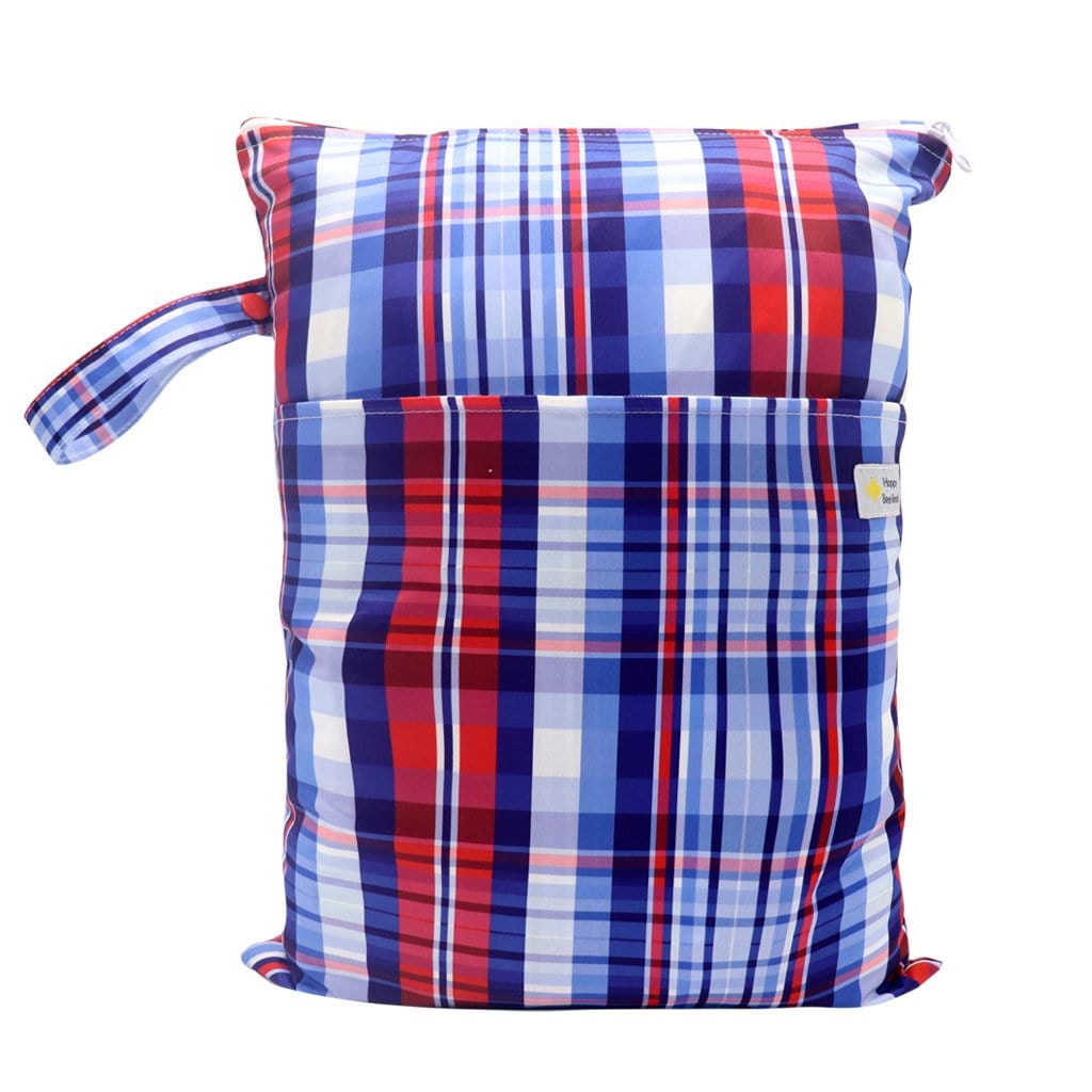 Double Pocket Wet Bag By Happy Beehinds - Plaid