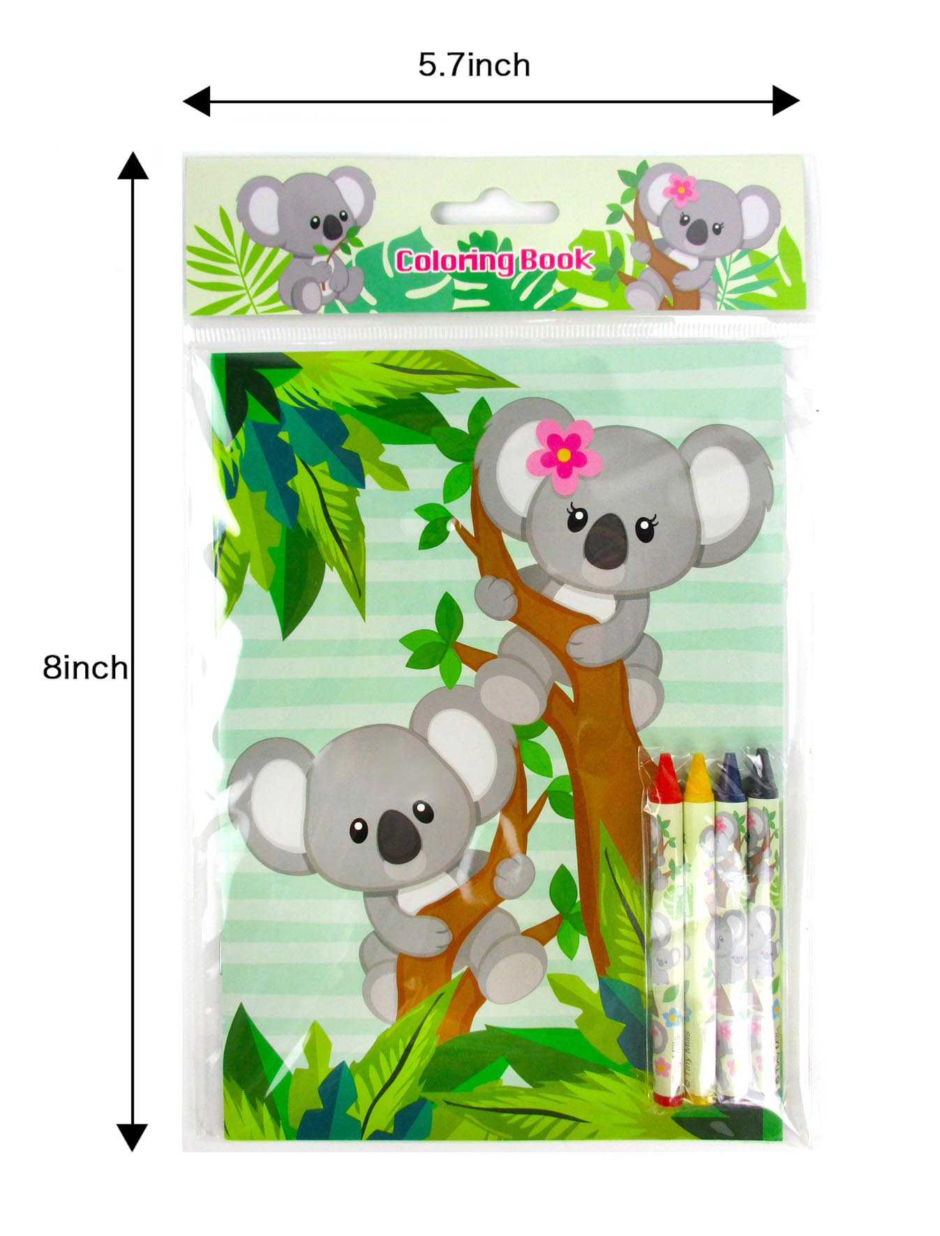 Koalas Coloring Books With Crayons - Set Of 6 Or 12