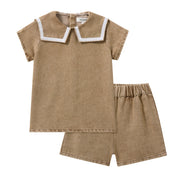 Tan Wash Boys Set