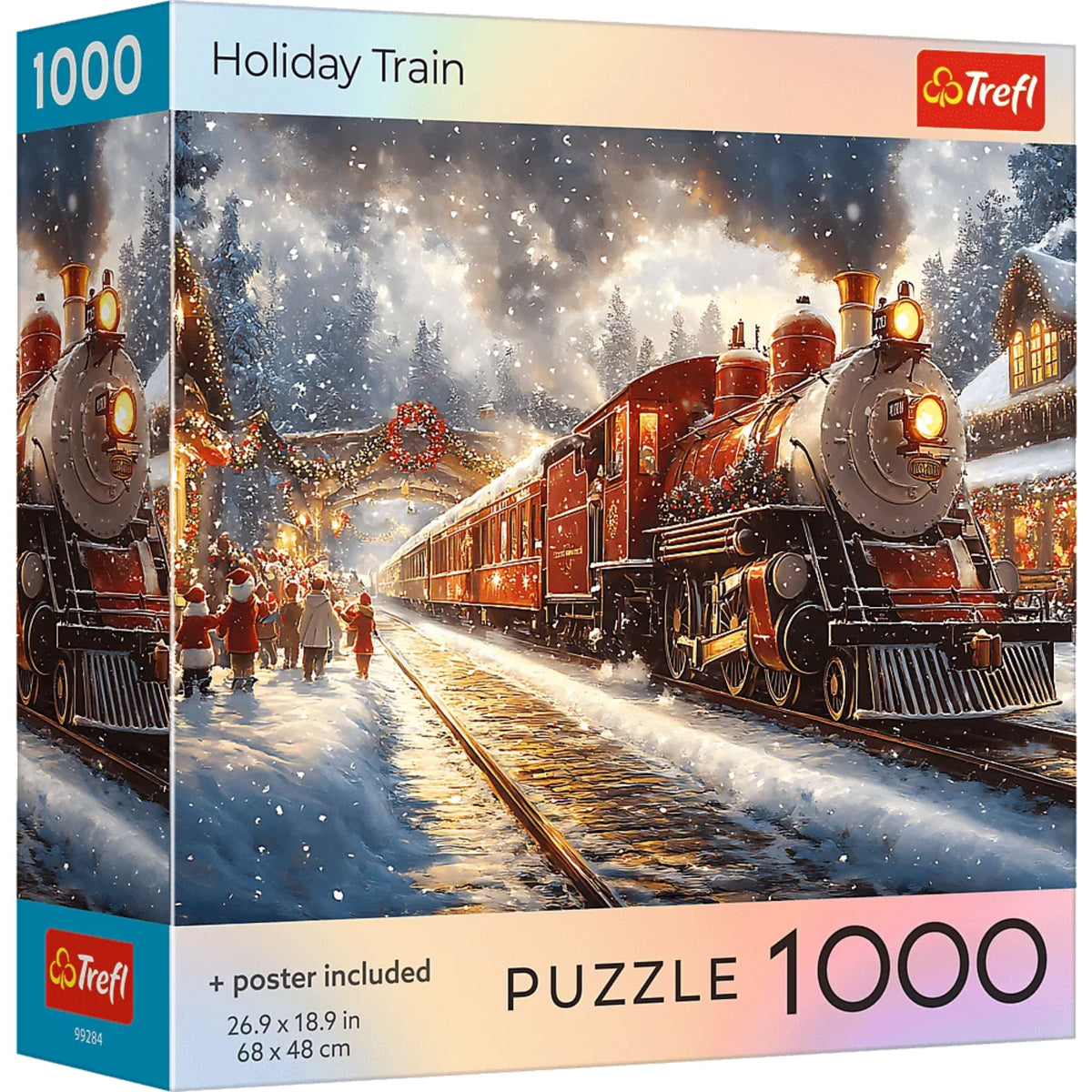 Red Holiday Train 1000 Piece Puzzle