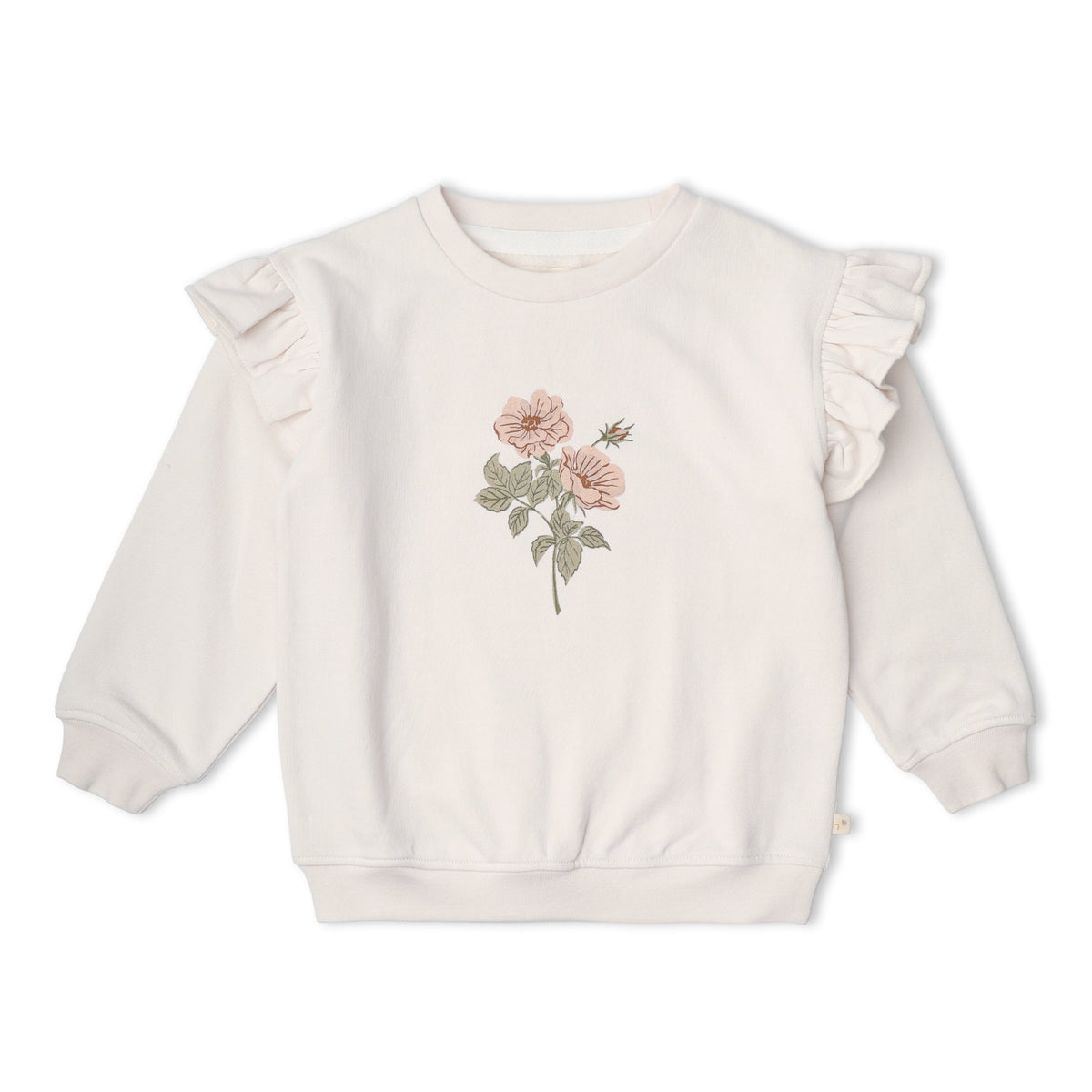 Organic Fleece Ruffle Sleeve Sweatshirt - Bloom