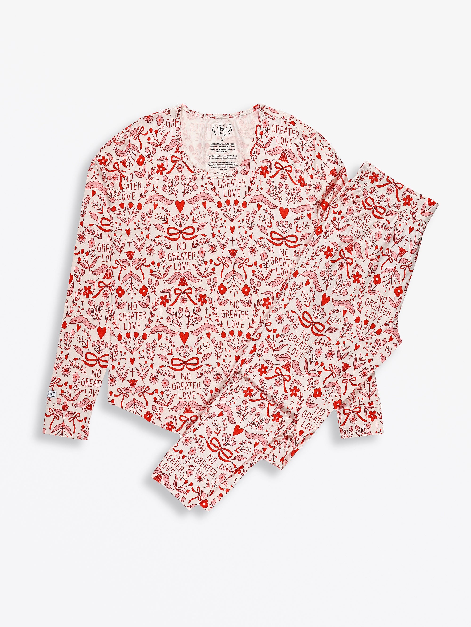 No Greater Love Pink Women's Pj Jogger Set Bamboo