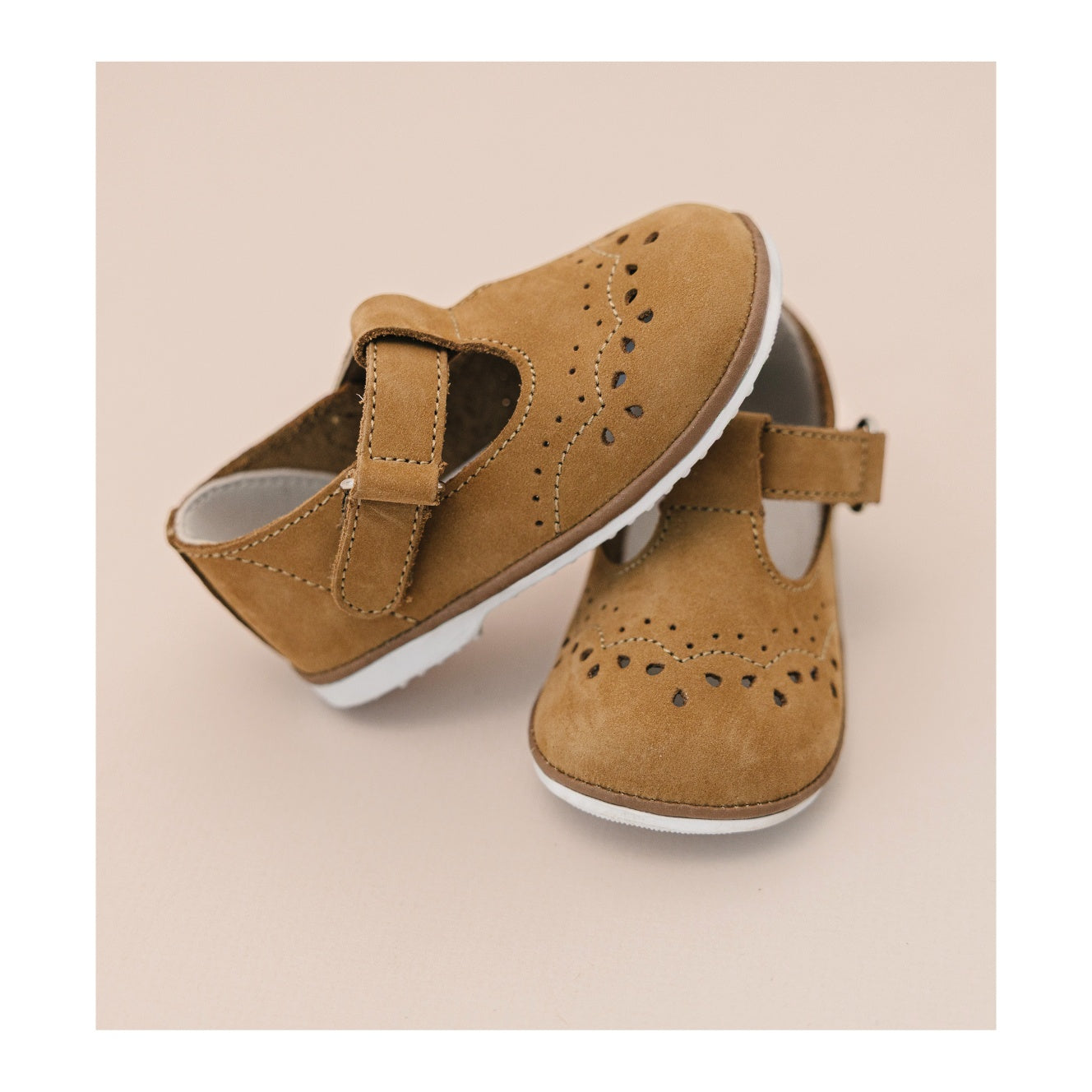 Birdie Nubuck Leather T-strap Mary Jane
