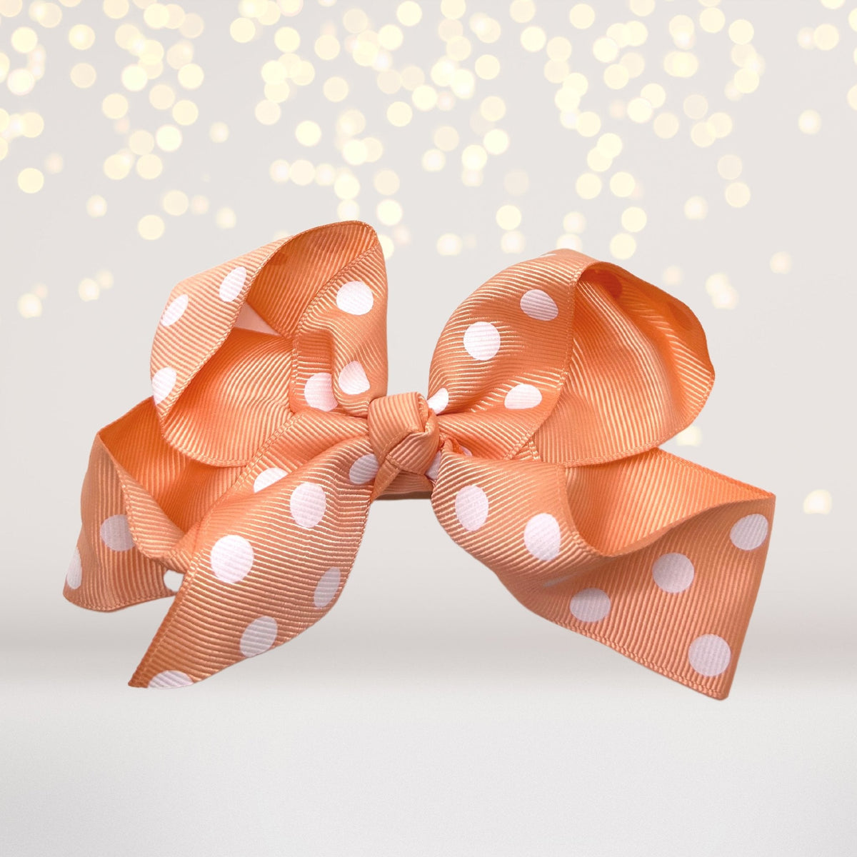Girls Polka Dot Hair Bow, 5 Inch Grosgrain Polka Dot Hair Bow