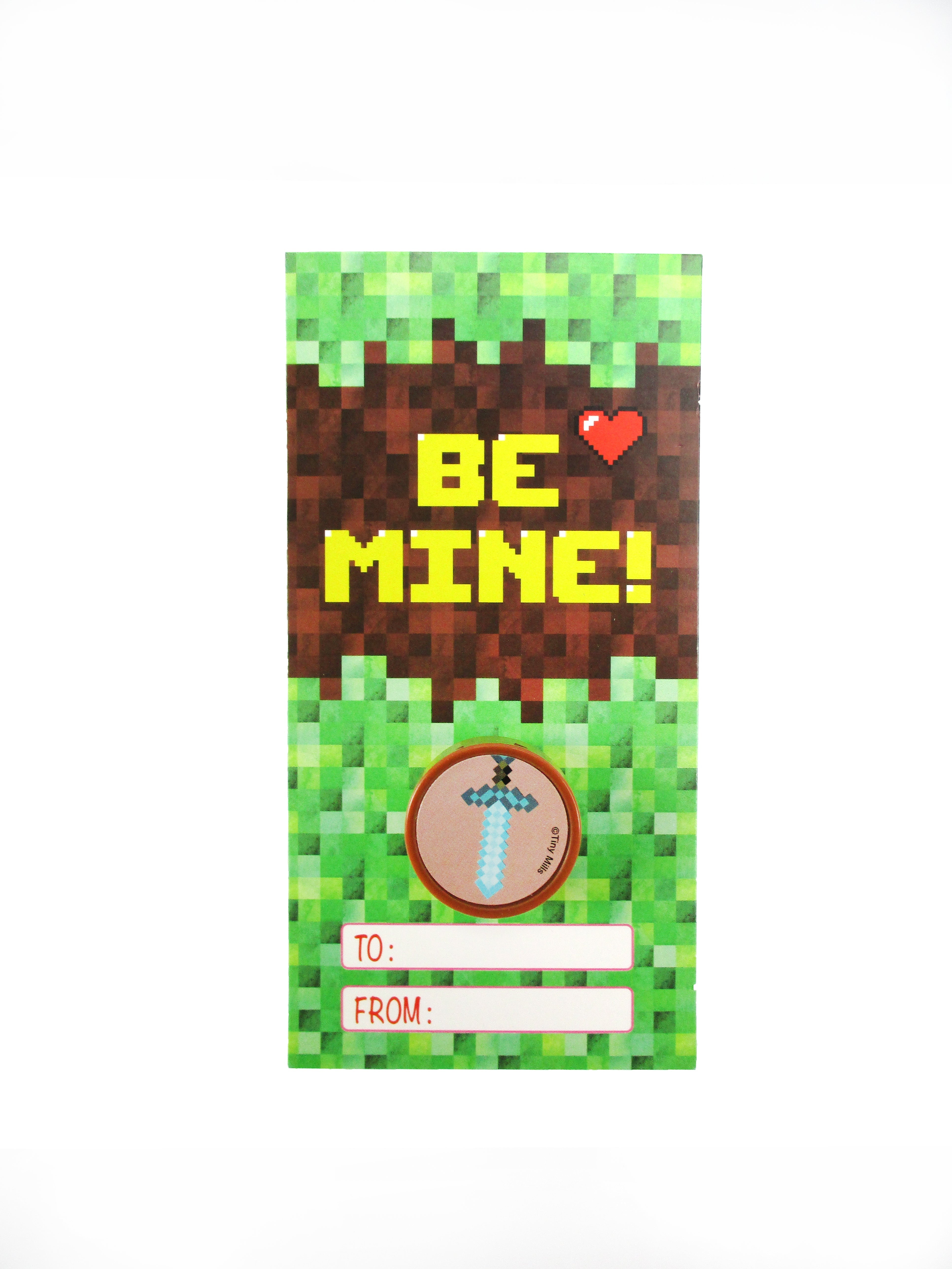 Pixel Miner Valentine's Day Cards With Stampers For Classroom Exchange