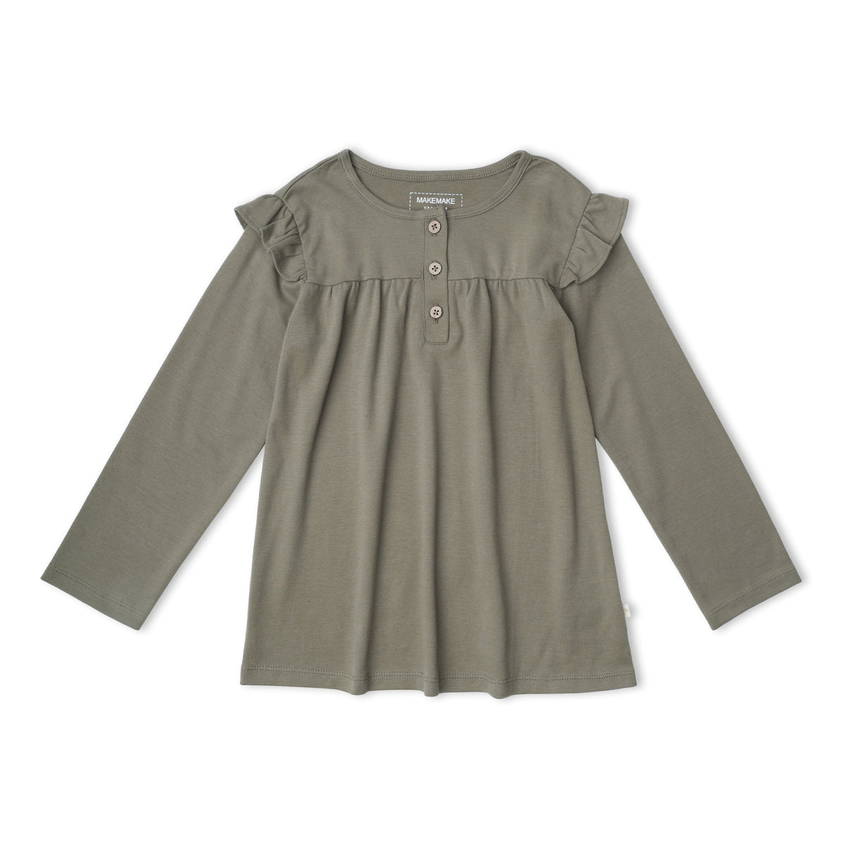 Organic Ruffle Sleeve Top Set Of 2 - Winter Berry + Olive