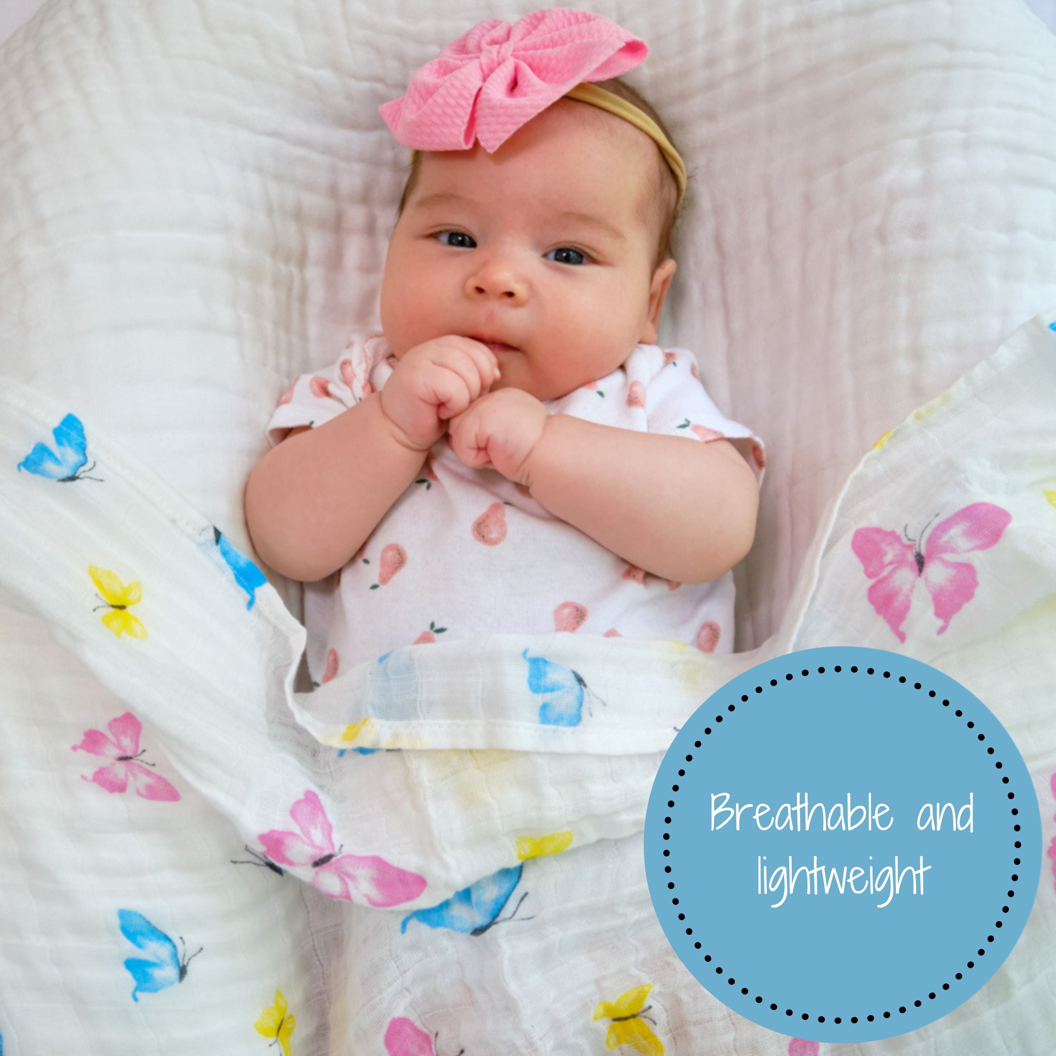 Colorful Butterfly Swaddle Blanket