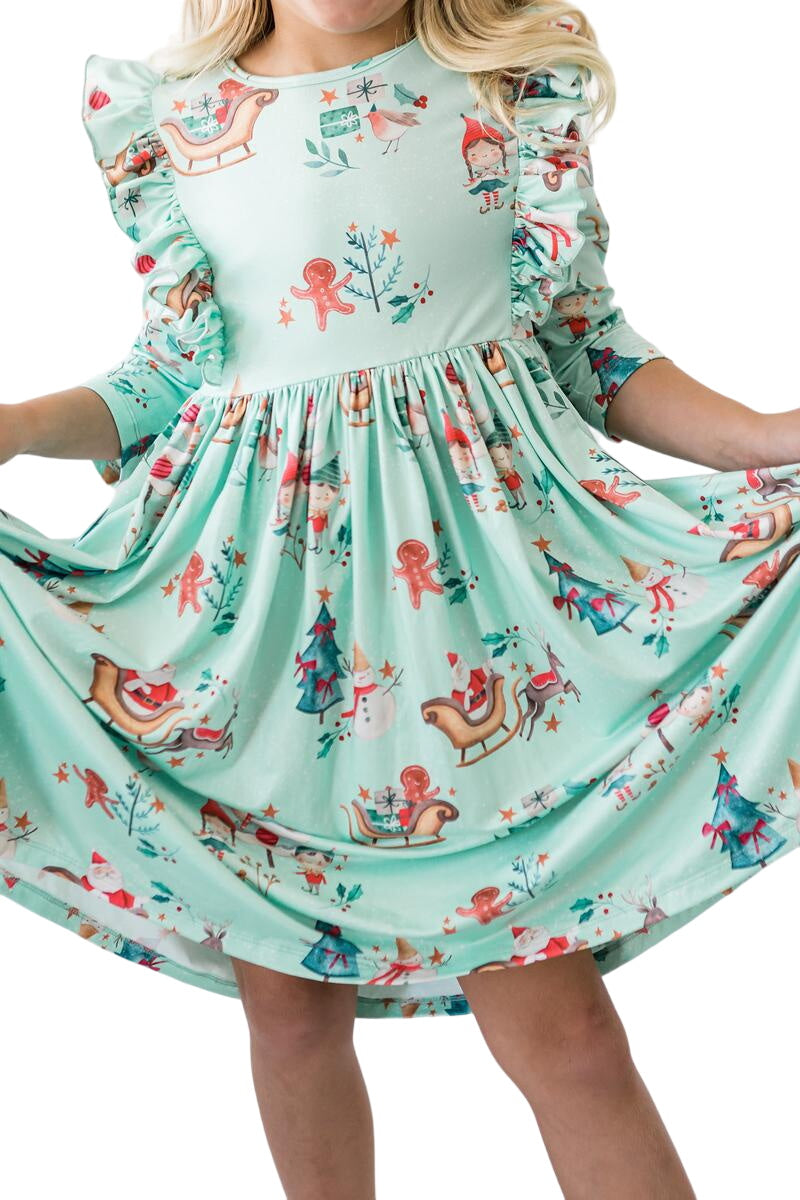 Believe In Your Elf Ruffle Twirl Dress