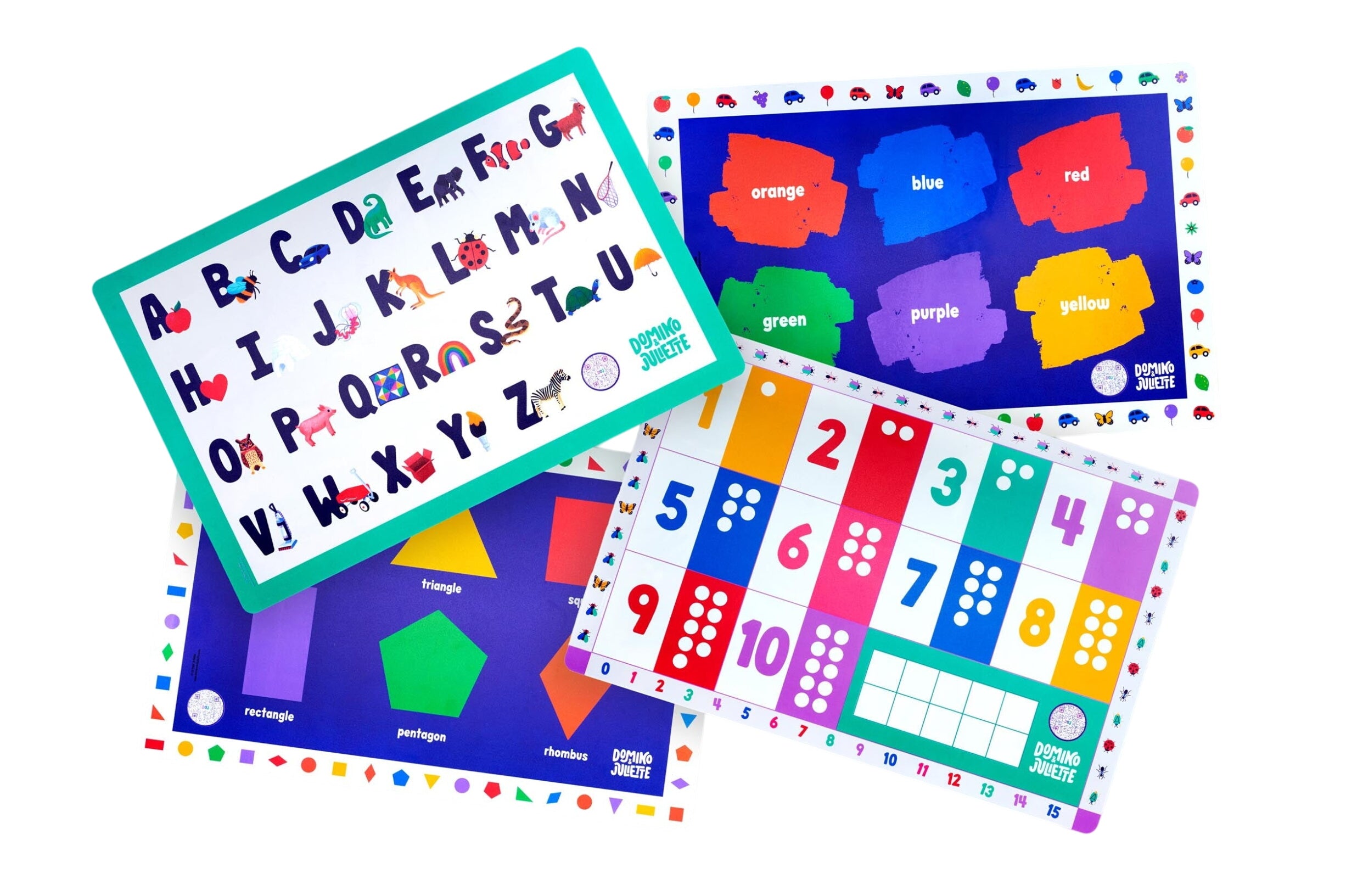 4-pack Placemat Bundle: “now I Know My”