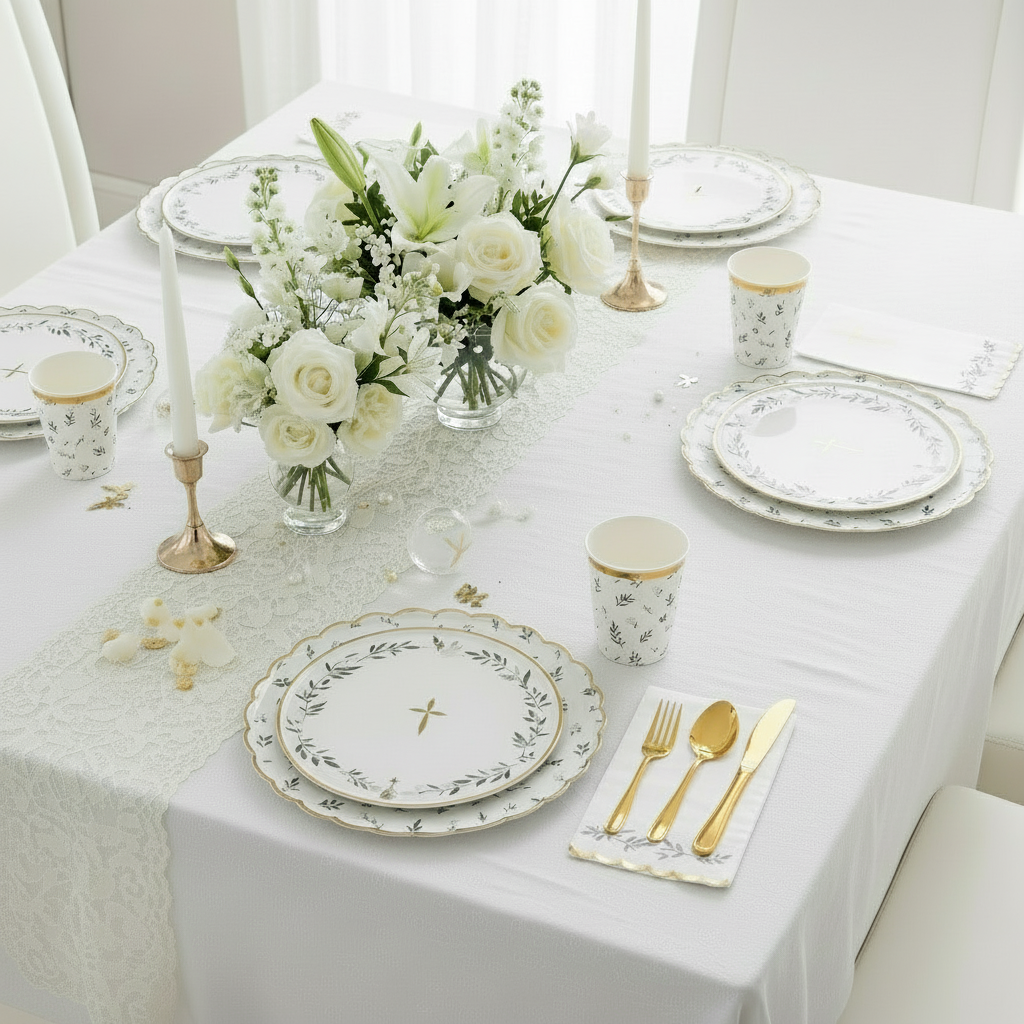 Floral Eucalyptus Large Paper Plates 10" (8 Pack)