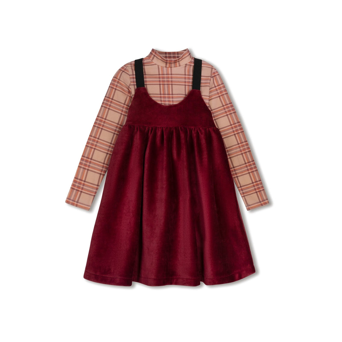 Plaid Collection Girls Jumper And Mockneck