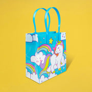 Blue Unicorn Party Favor Bags Treat Bags - Set Of 6 Or 12