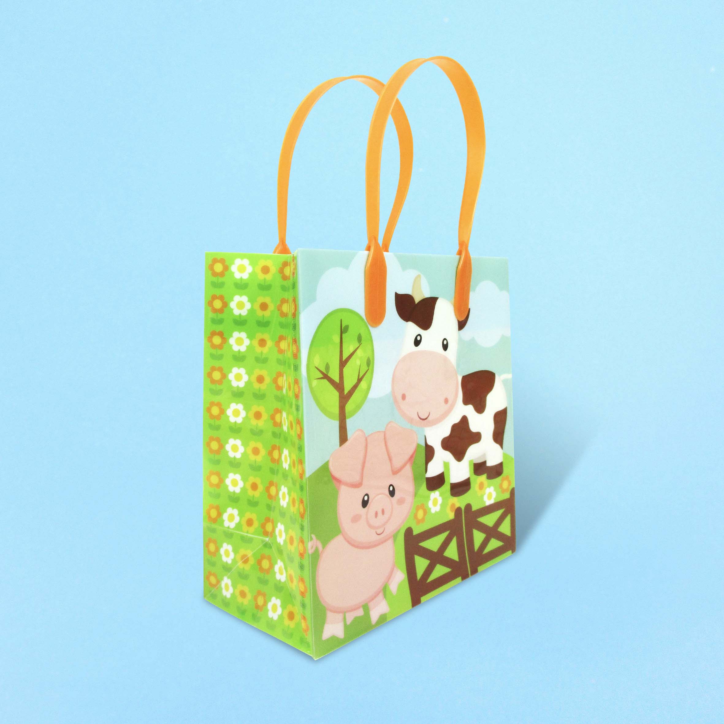 Barnyard Farm Animals Party Favor Treat Bags - Set Of 6 Or 12