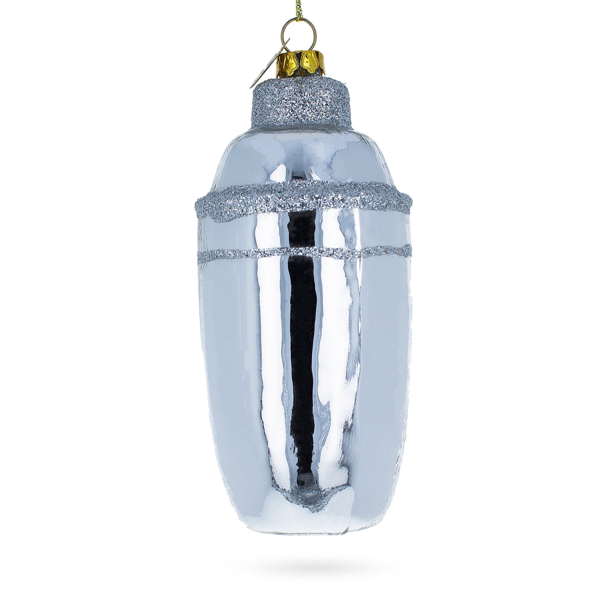 Stylish Barman Cocktail Shaker - Blown Glass Christmas Ornament