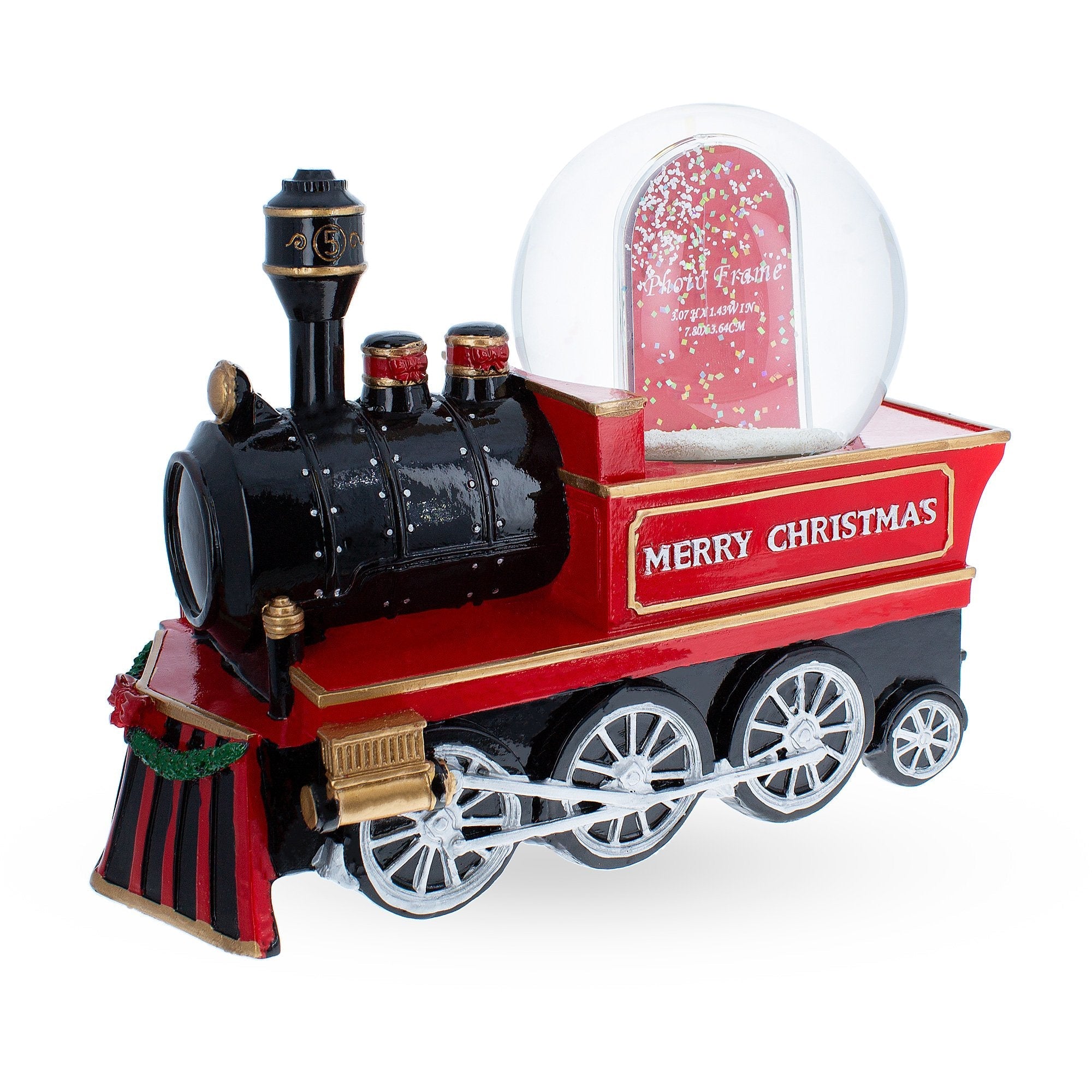 Whimsical Train Ride: Musical Christmas Water Snow Globe With Picture Frame