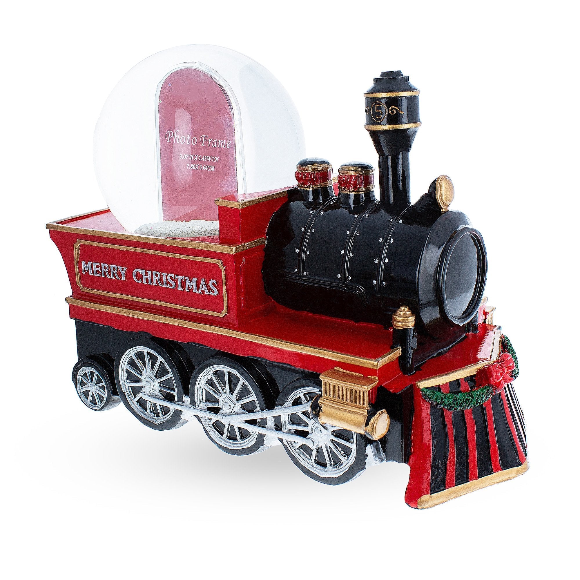 Whimsical Train Ride: Musical Christmas Water Snow Globe With Picture Frame