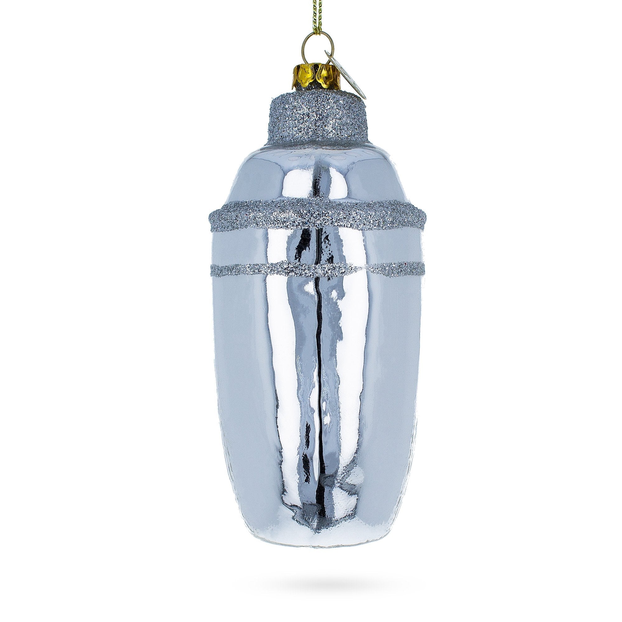 Stylish Barman Cocktail Shaker - Blown Glass Christmas Ornament