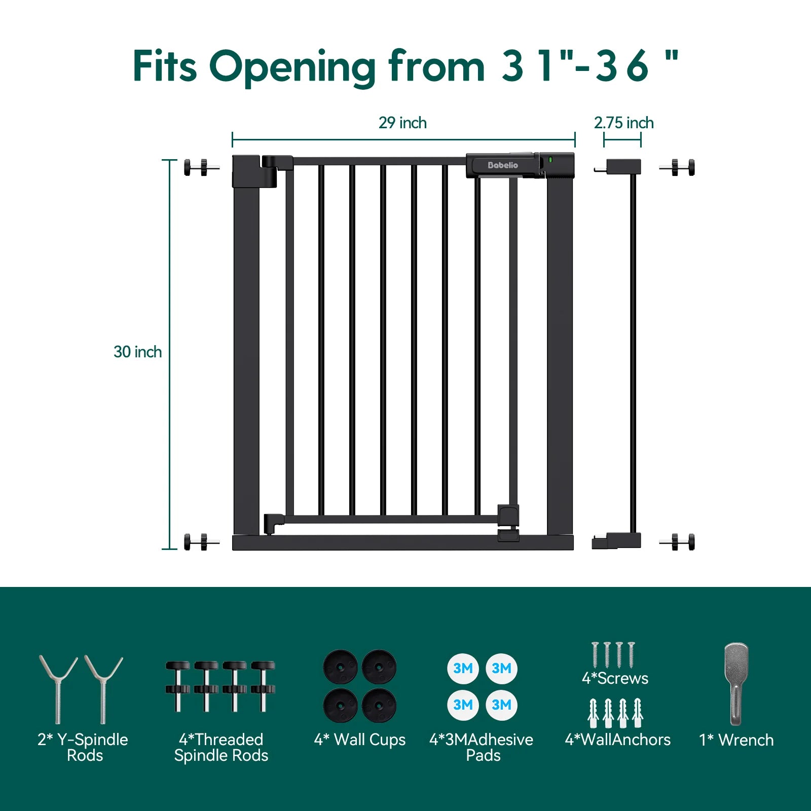 Pressguard Ⅱ | Upgrade Pressure-mounted Safety Baby Gate For Doorways & Stairs