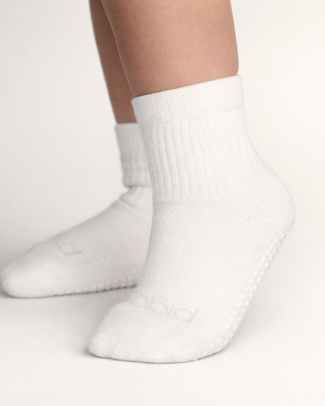 Toddler Gripper Crew Socks 4-pack (2-3t) - Pebble
