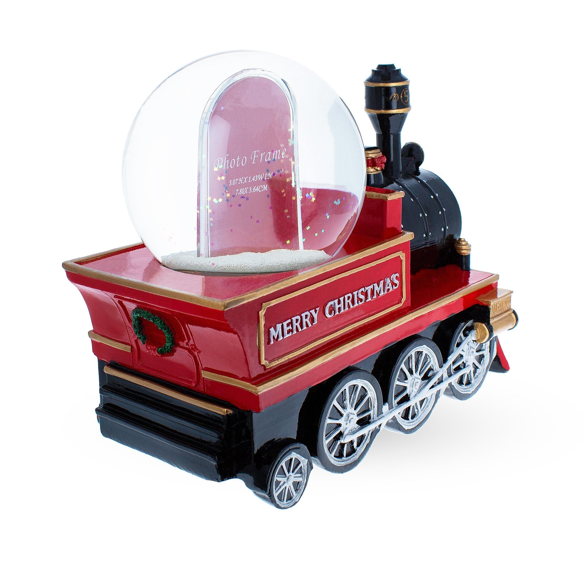 Whimsical Train Ride: Musical Christmas Water Snow Globe With Picture Frame