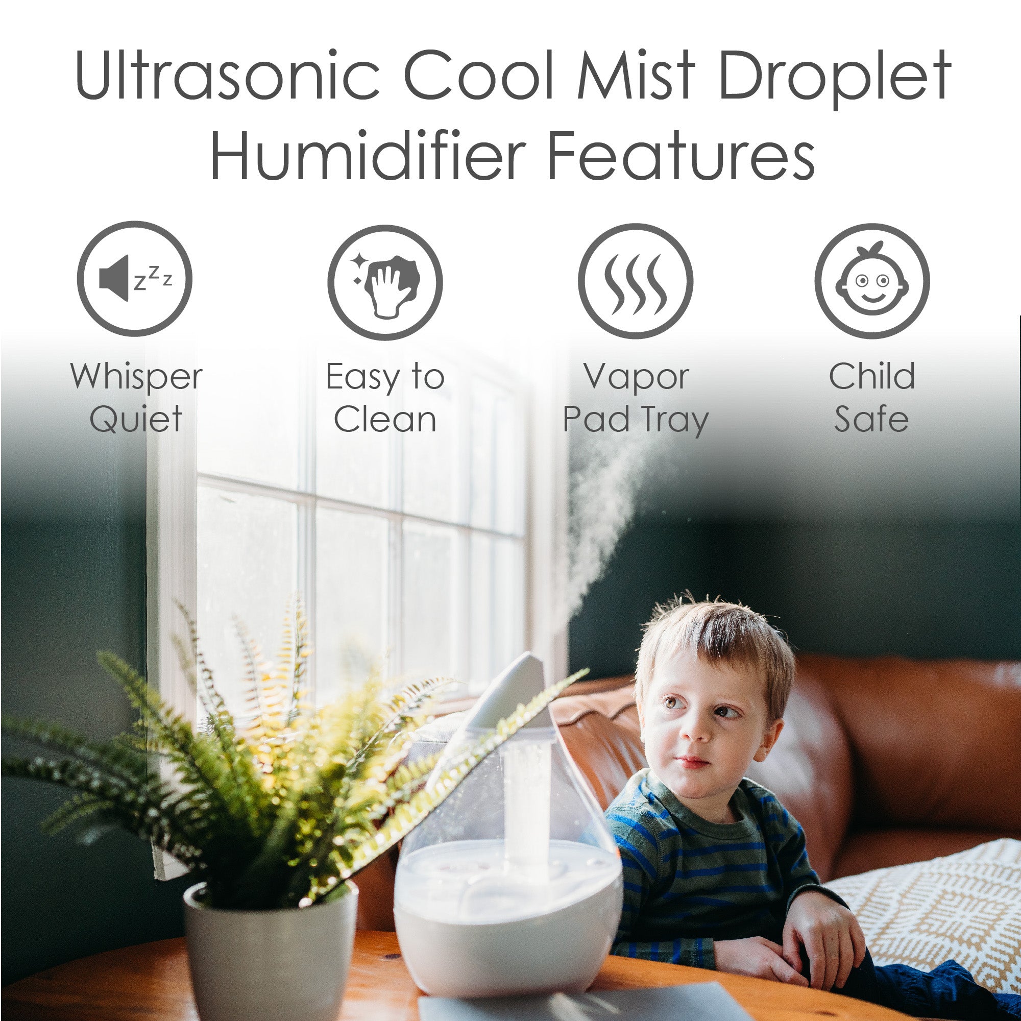 Crane 0.5-Gallon Droplet Ultrasonic Cool Mist Humidifier