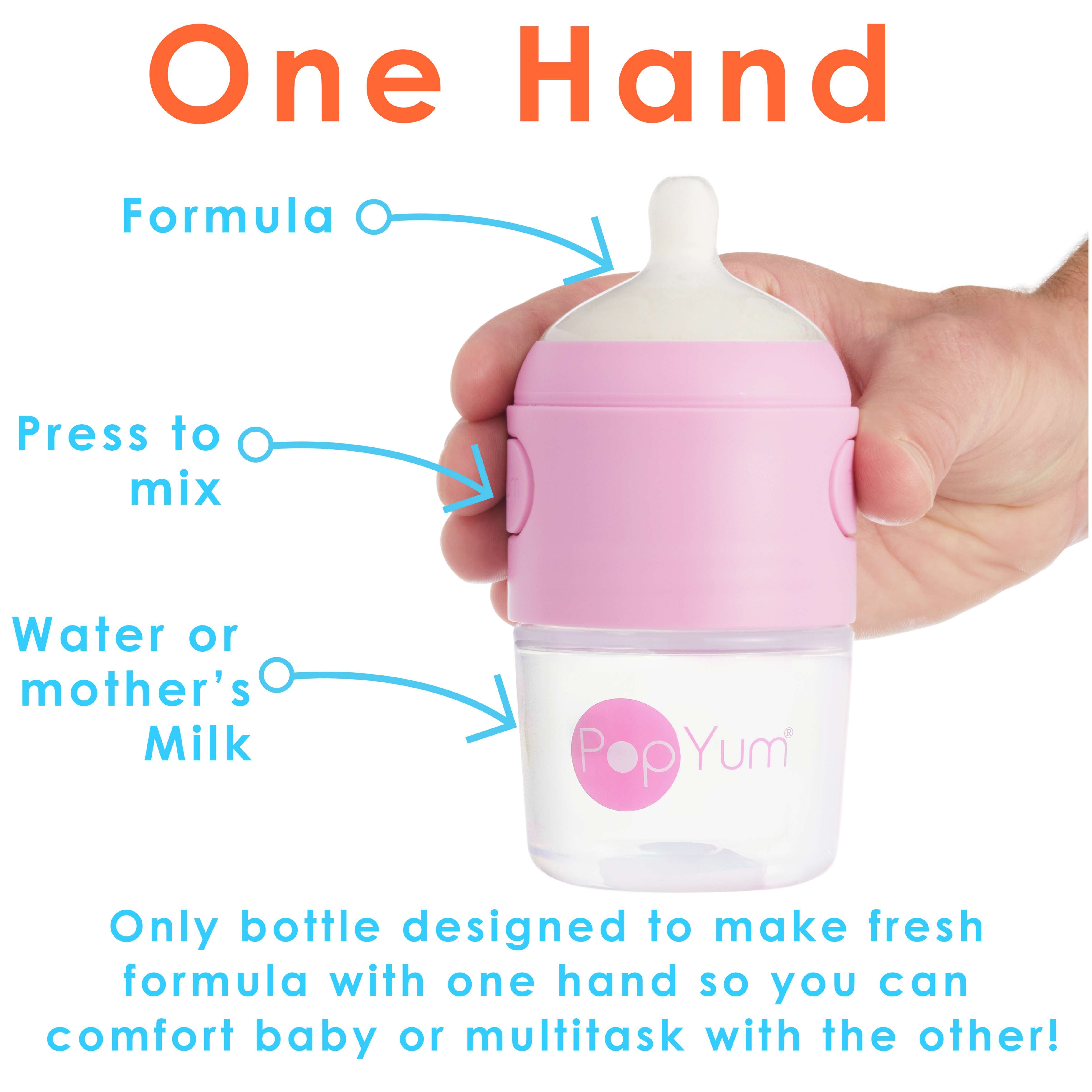 Popyum 5oz Anti-colic Baby Bottle For Breast And Formula Feeding, 3-pack, Pink, #1 Slow Flow Nipples