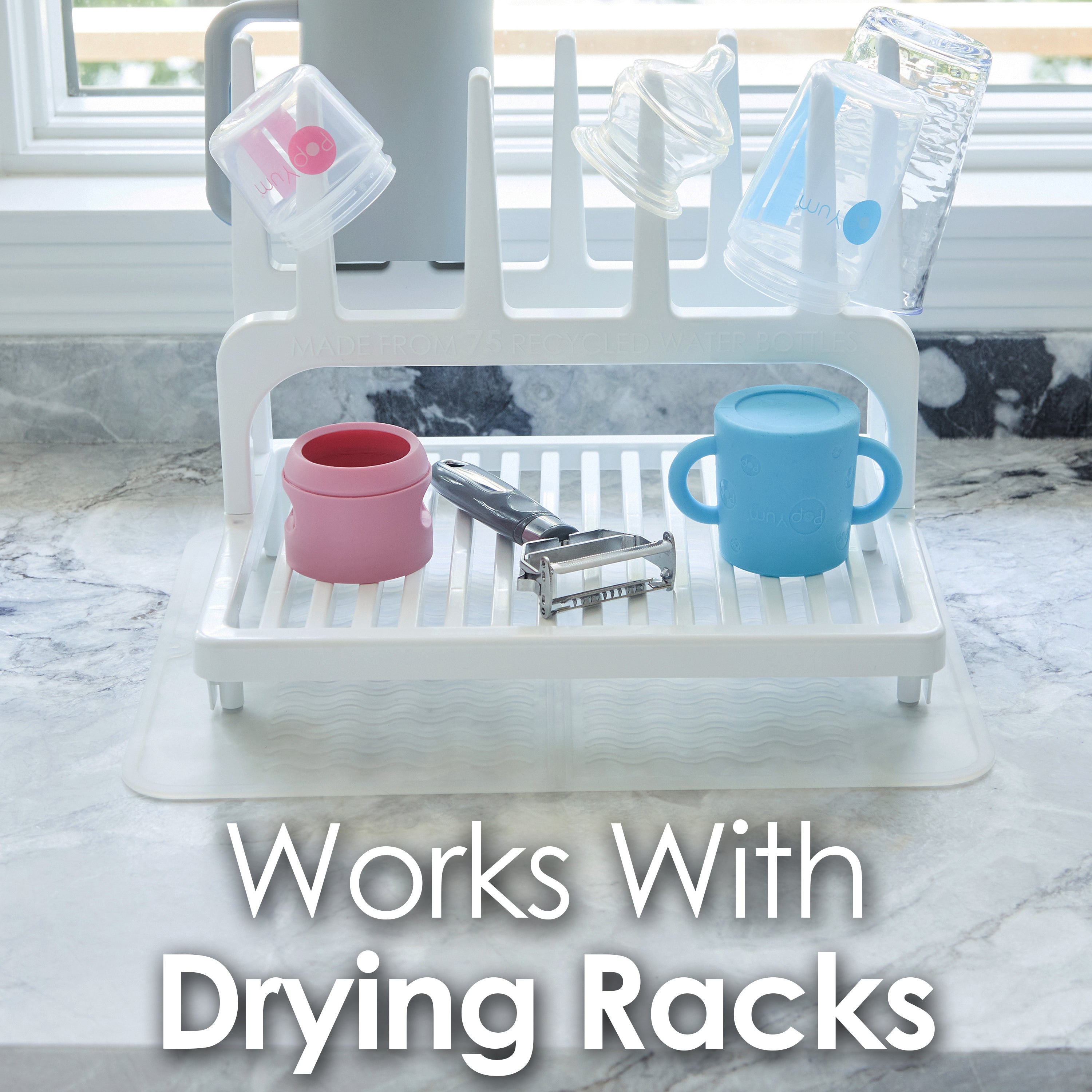 Popyum Silicone Drying Mat (12x16 In, 30x40 Cm), Clear-frosted