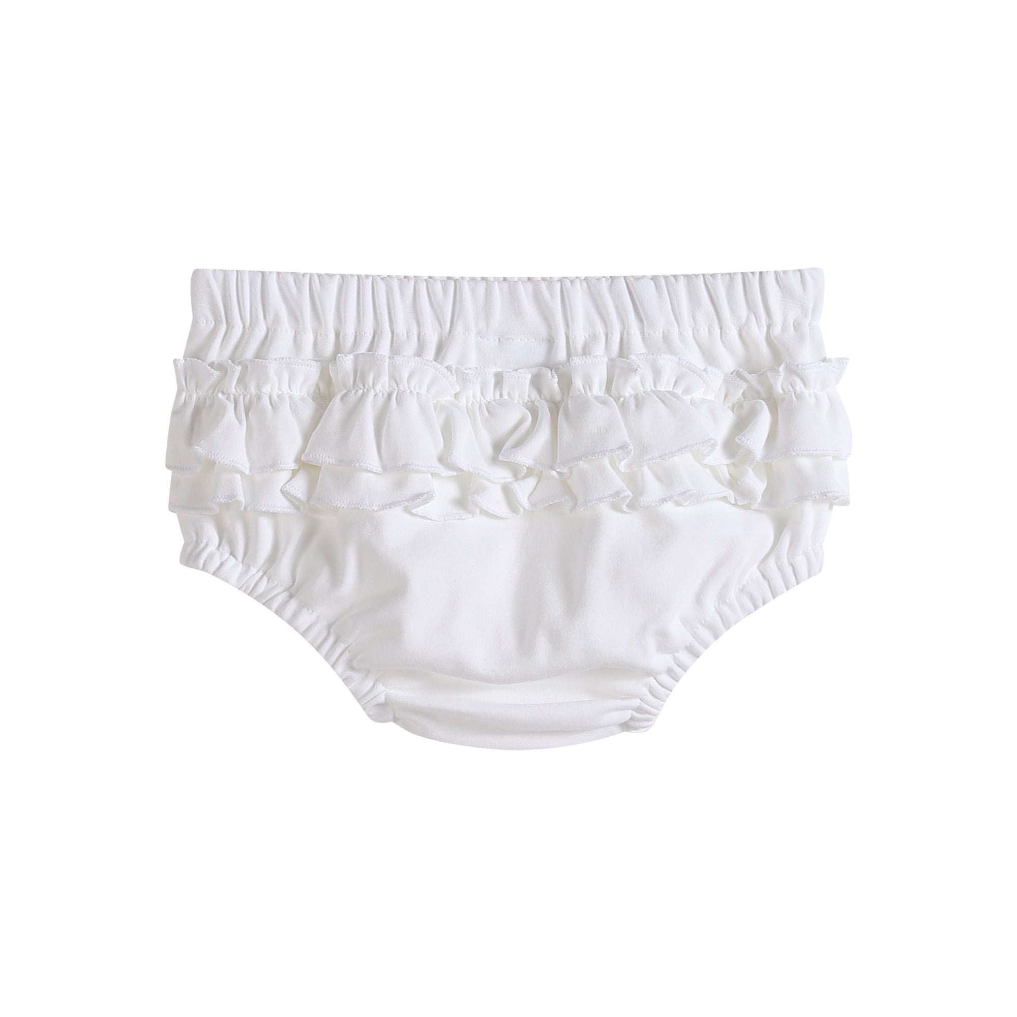 2 Pc Set Light Blue And White Ruffle Knit Cotton Bloomers