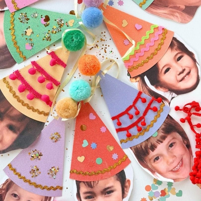 Pom Pom Party Hats Reusable Party Garland