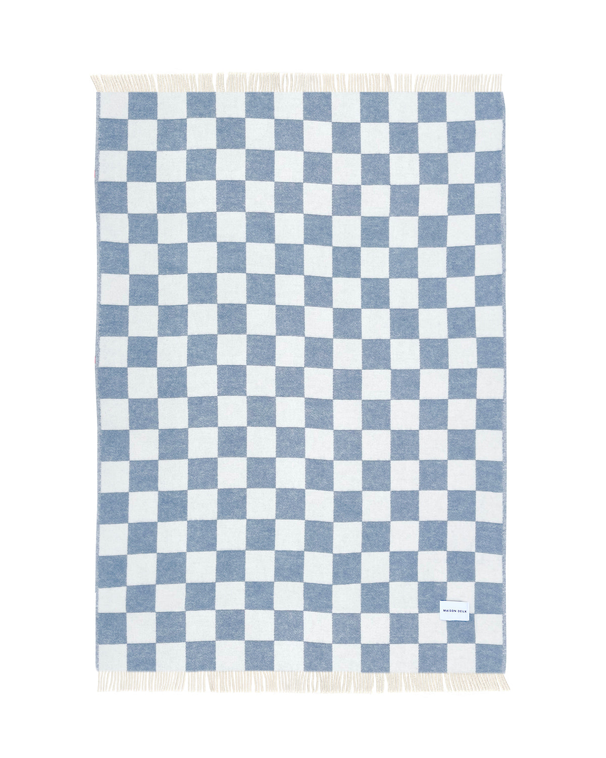Blanket Checkerboard Denim Blue / White 4.25 X 6.5 Ft