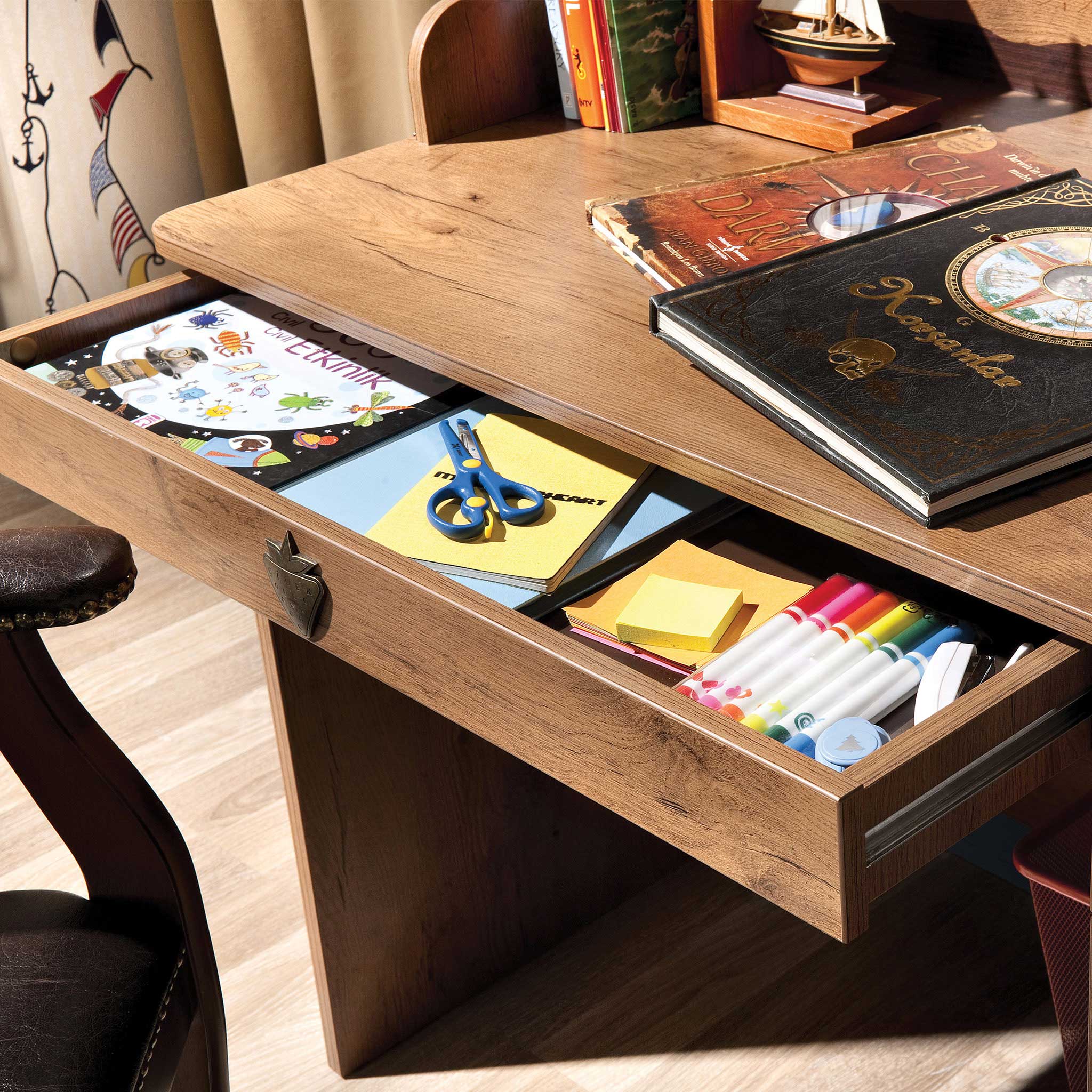 Pirate Study Desk With Cabinets