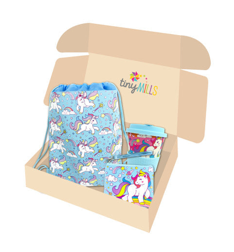 Blue Unicorn Birthday Party Gift Boxes For Kids
