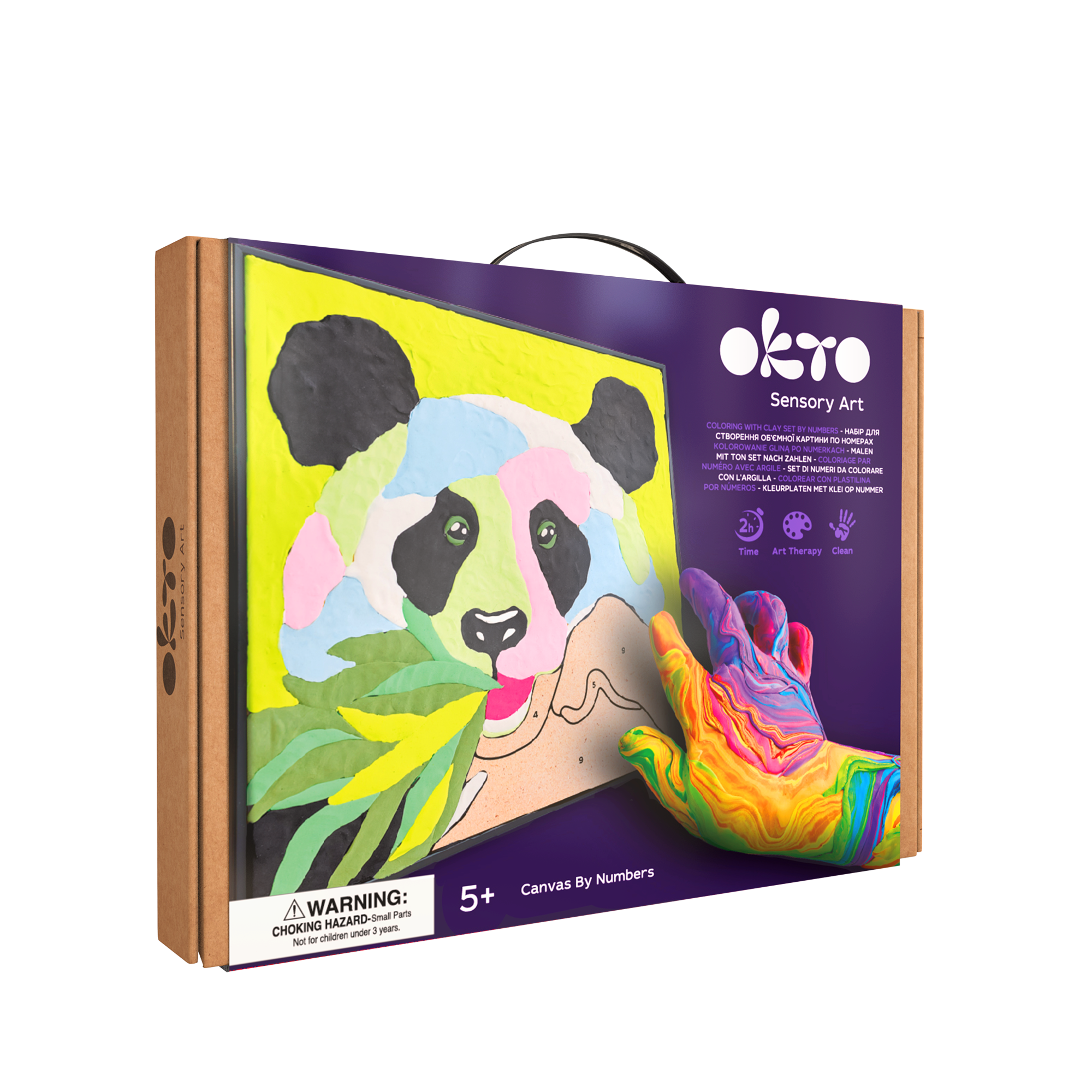 Okto Clay-by-numbers Kit – “panda” (11.4” X 11.4”)