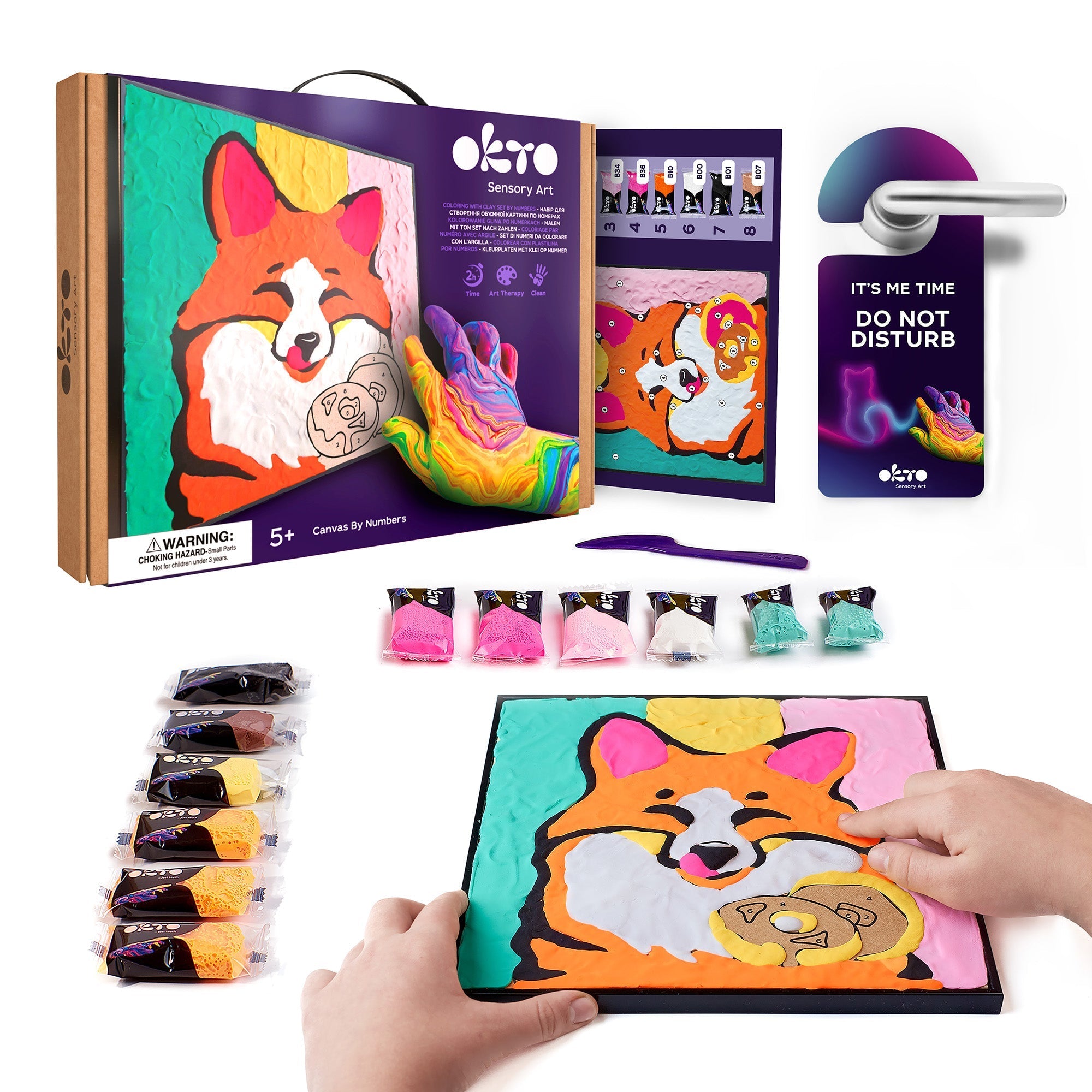 Okto Clay-by-numbers Kit – “fox” (11.4” X 11.4”)