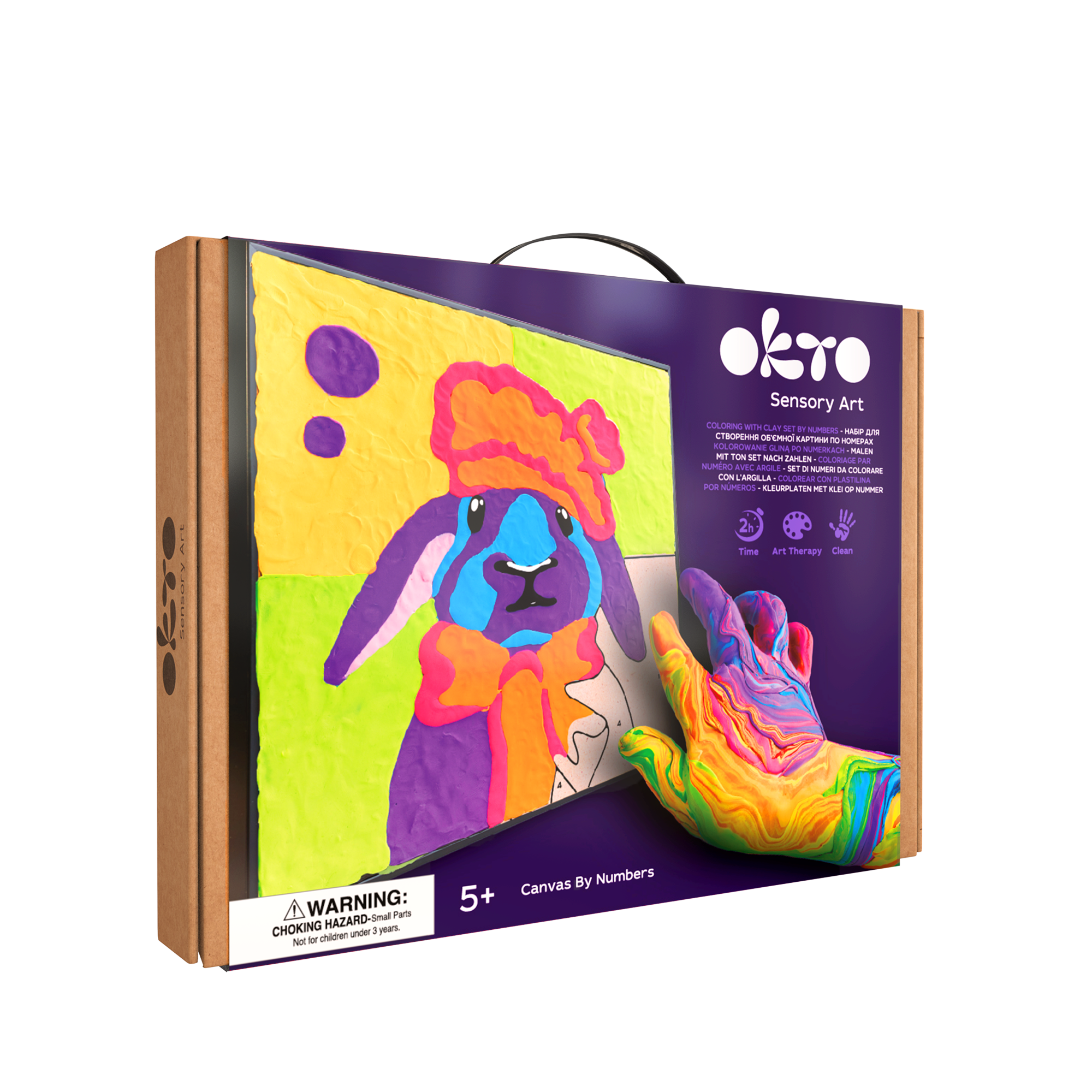 Okto Clay-by-numbers Kit – “bunny” (11.4” X 11.4”)