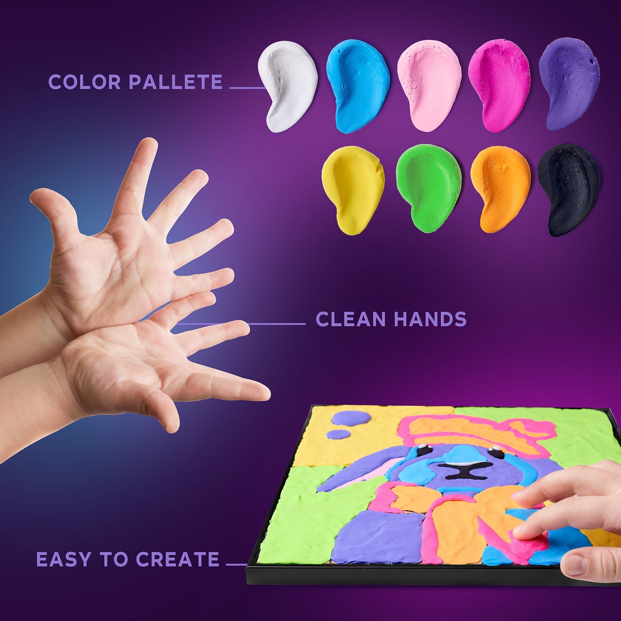 Okto Clay-by-numbers Kit – “bunny” (11.4” X 11.4”)