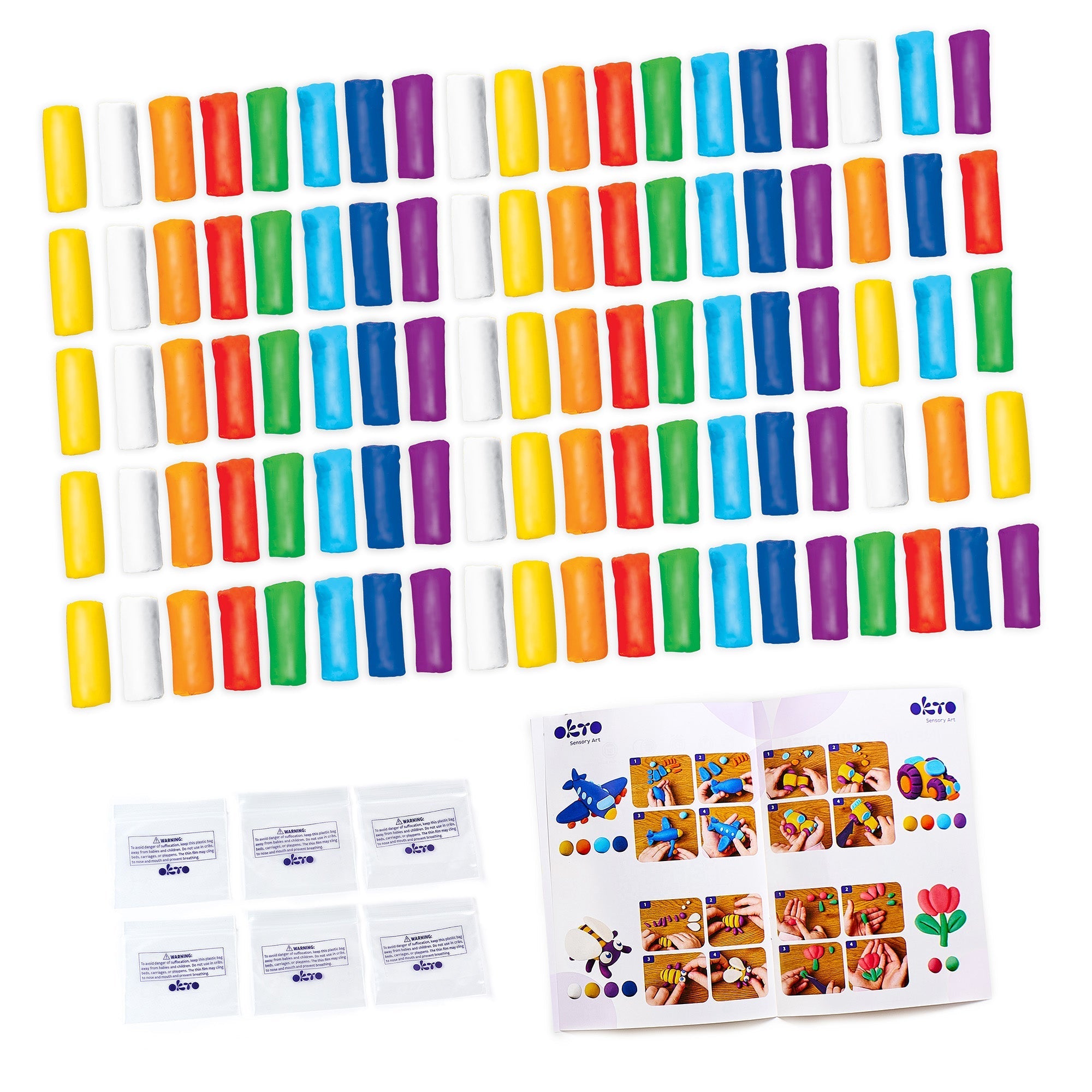 Okto Color Dough Classpack – 96 Packs In 8 Colors (school Supplies)