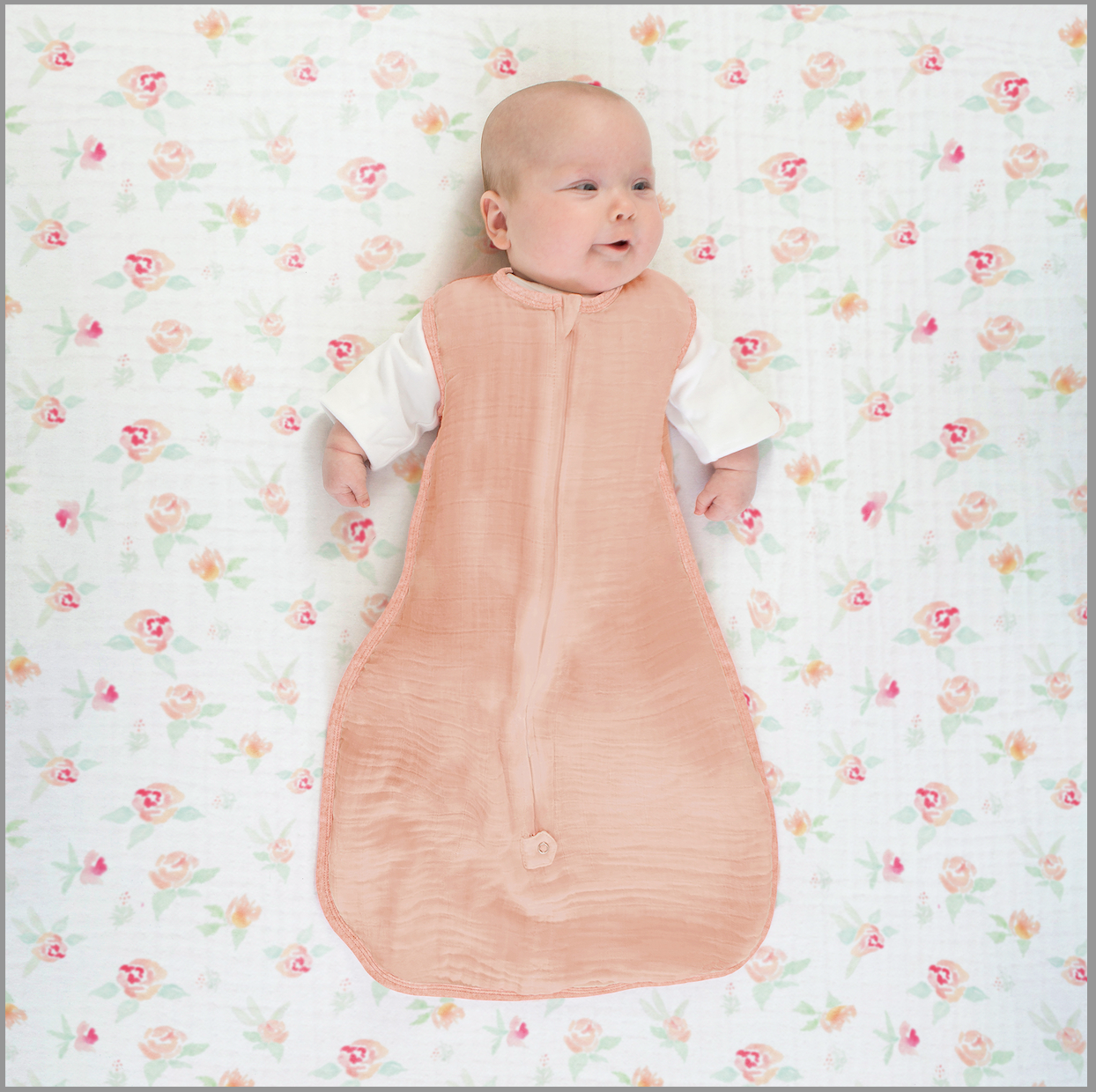 Muslin Non-weighted Zzzipme Sack - Peach Blush