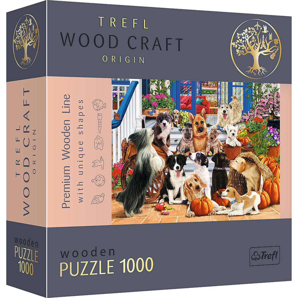 Wood Craft 1000 Piece Wooden Puzzle - Doggy Friendship
